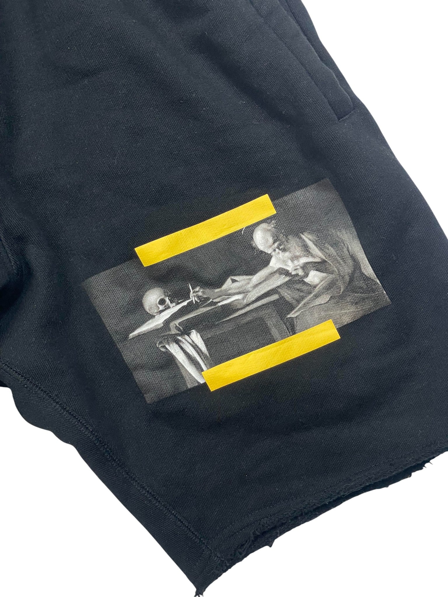 Off White Black & Yellow Sweat Shorts