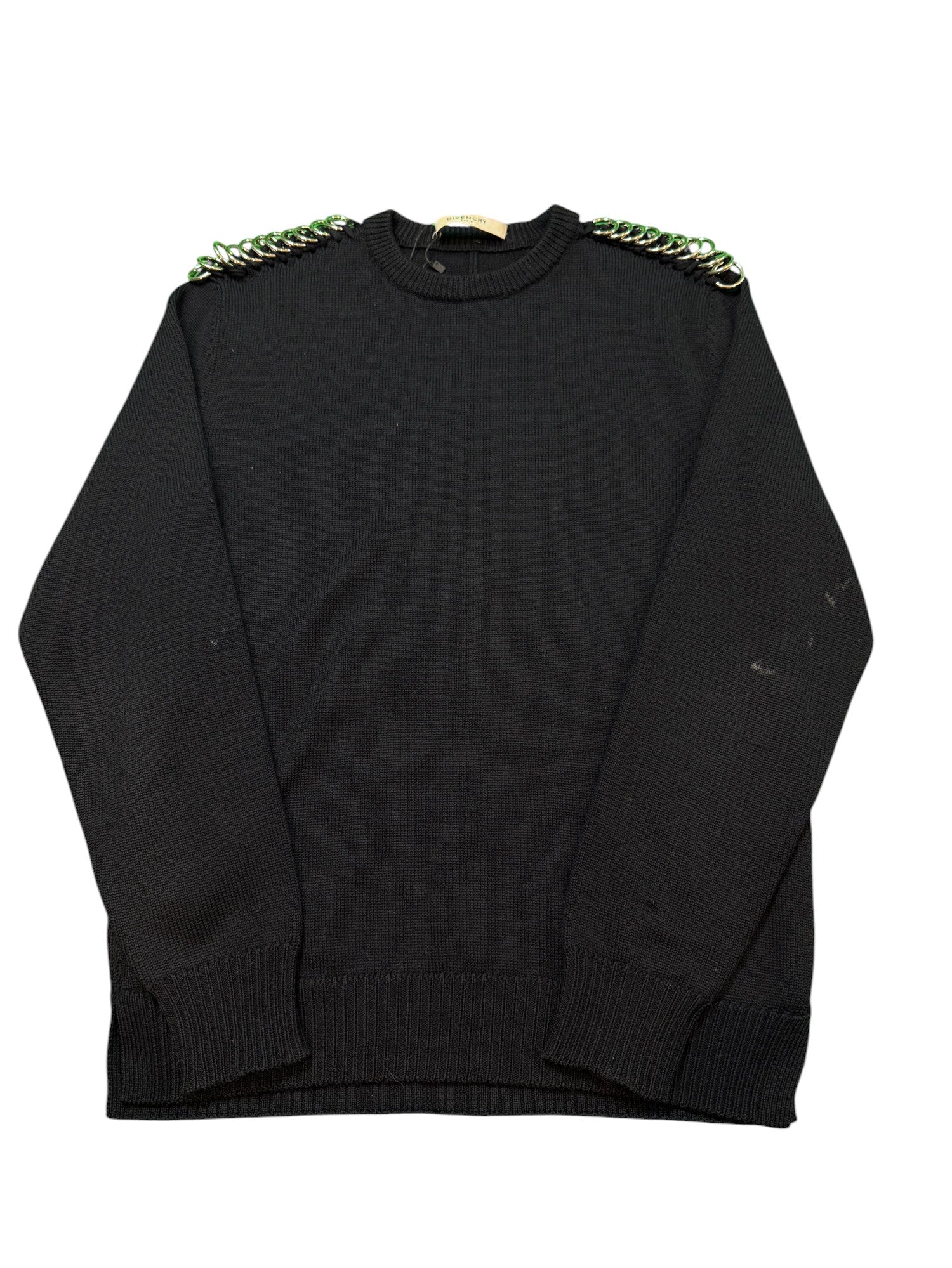 Givenchy Knit Crewneck Black Silver Ring