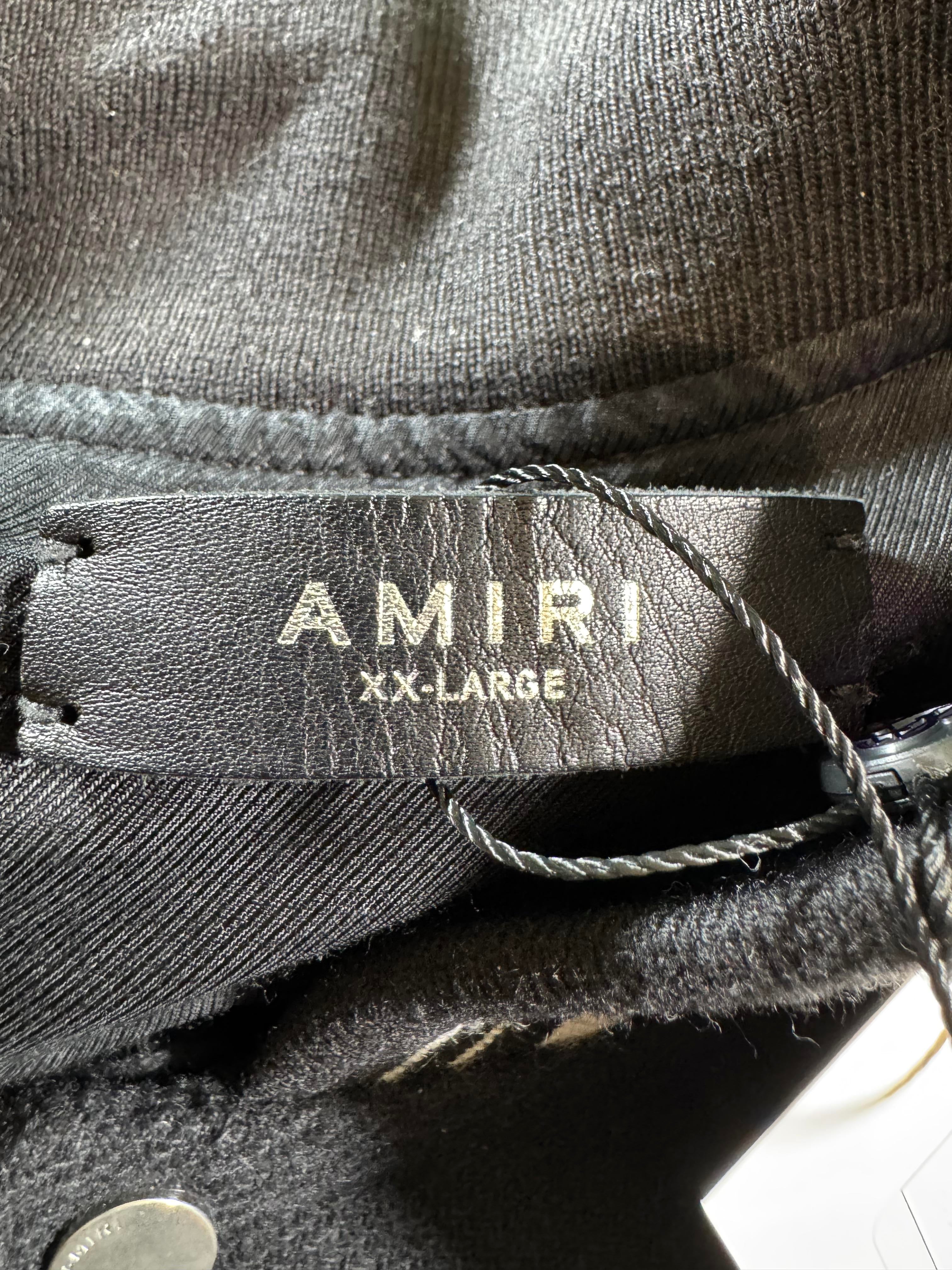 Amiri Leather Tiger Black Varsity Jacket