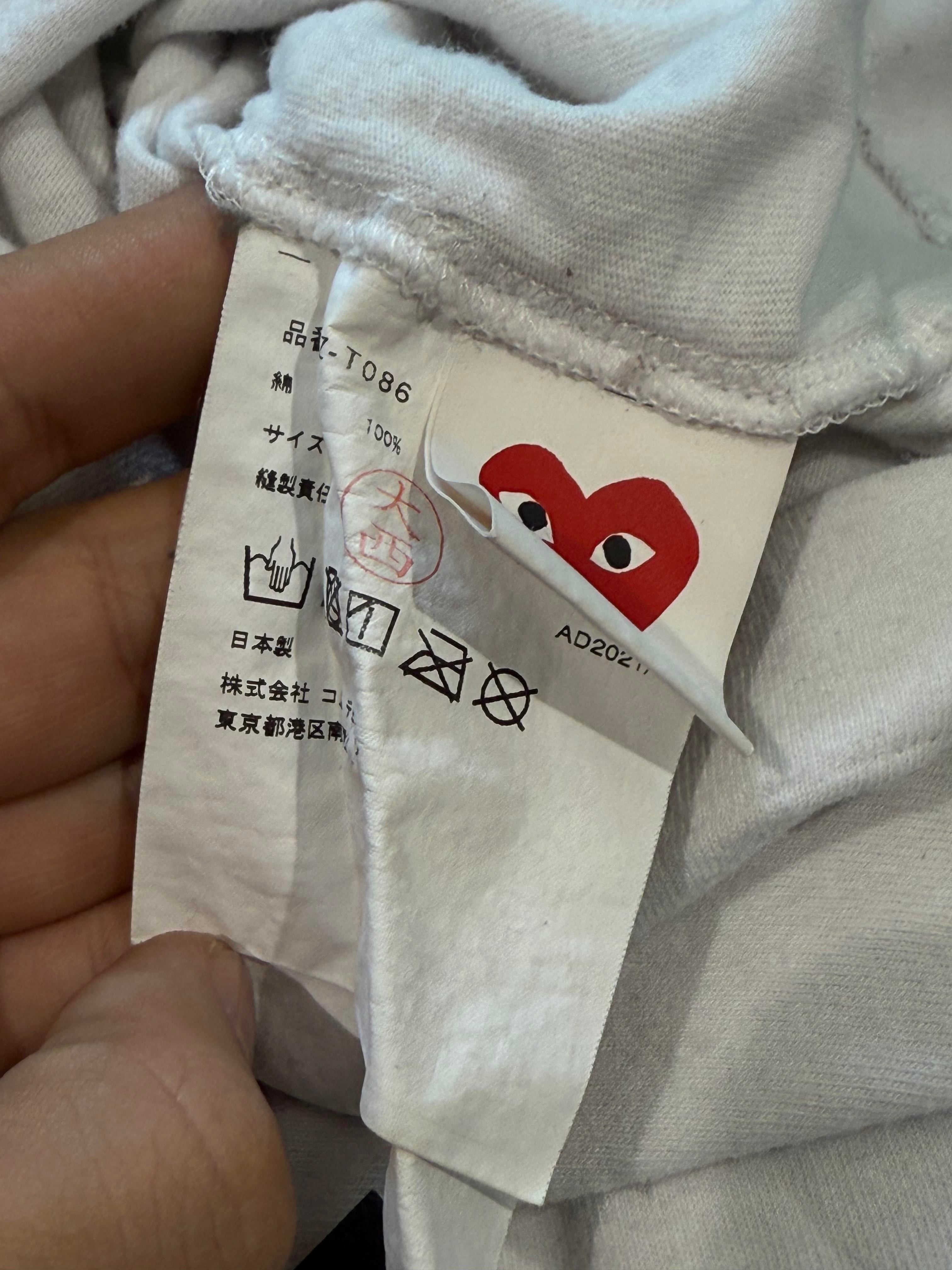 CDG Tee White Red Heart
