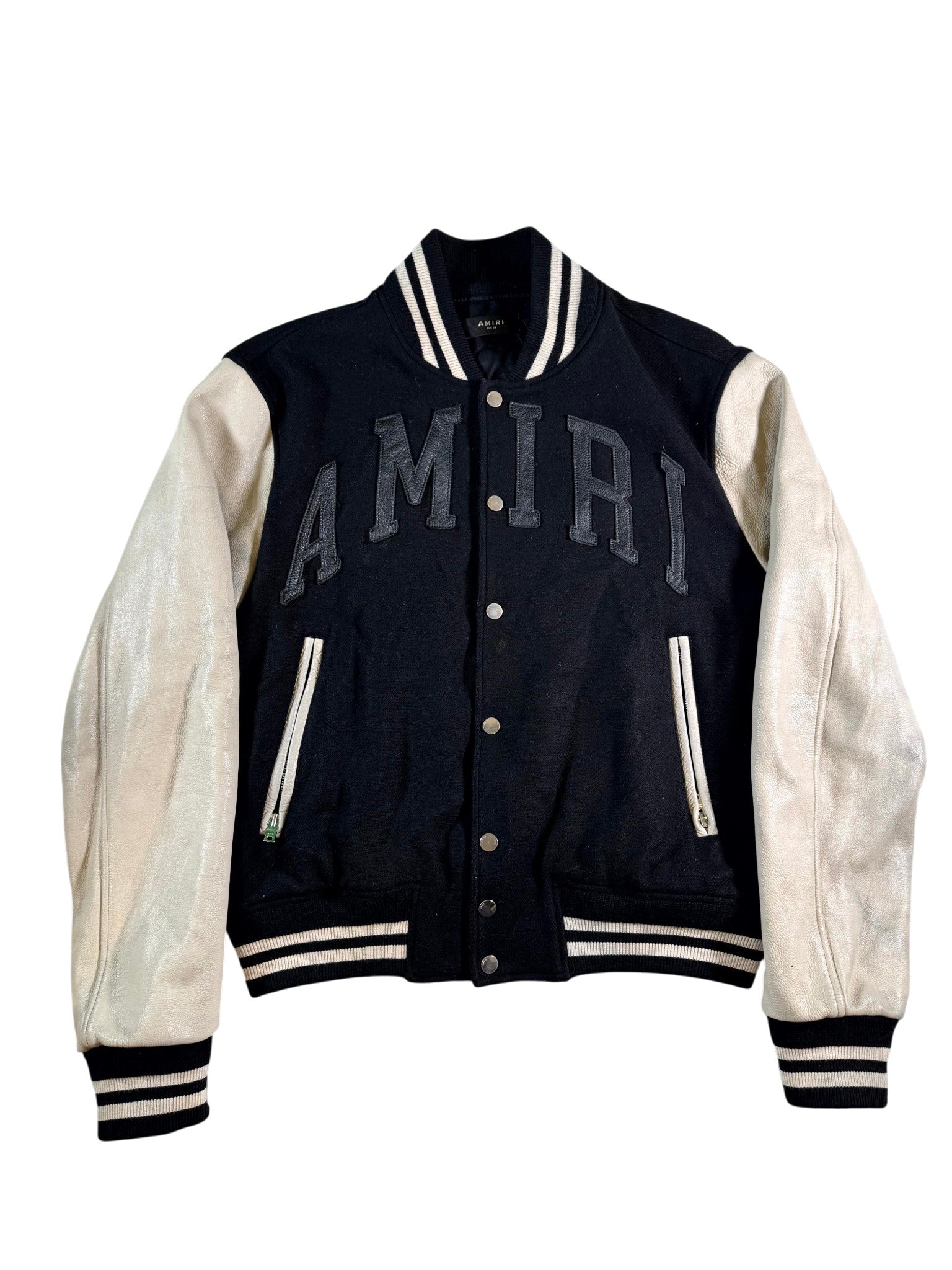 Amiri "Arc Logo Varsity" Black & Cream Jacket