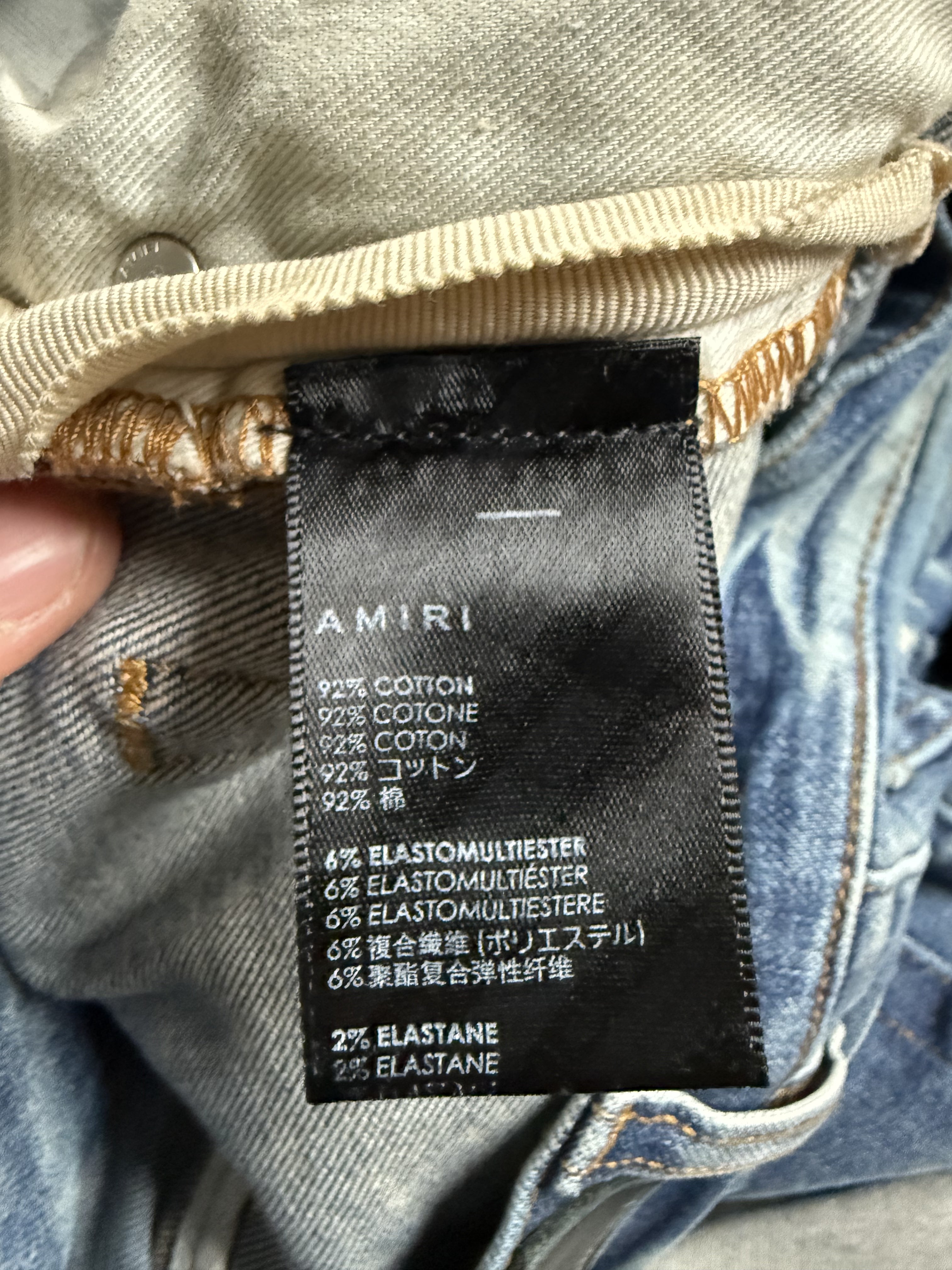 Amiri Varsity Logo Jeans Dark Wash Used 31