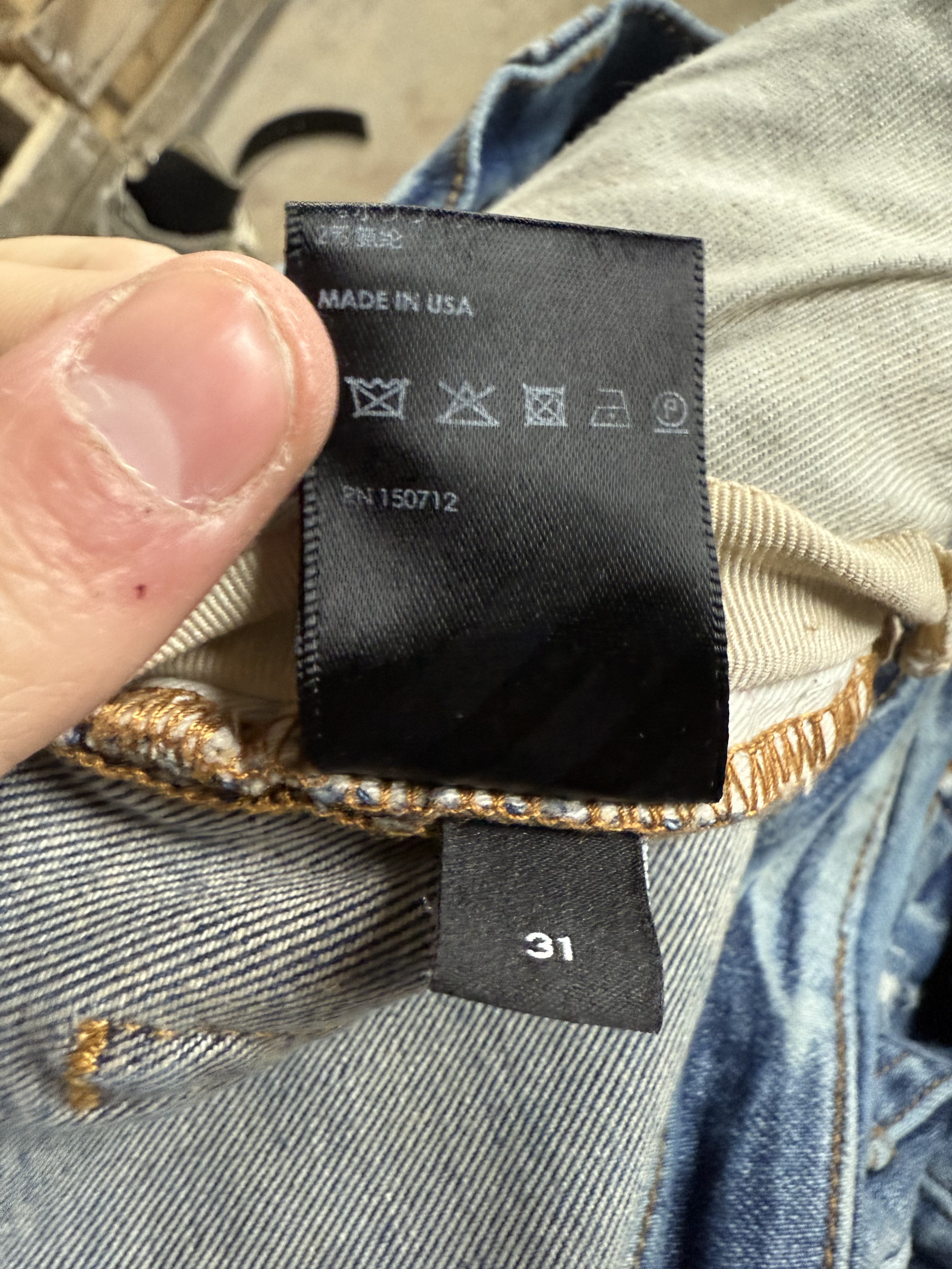 Amiri Varsity Logo Jeans Dark Wash Used 31