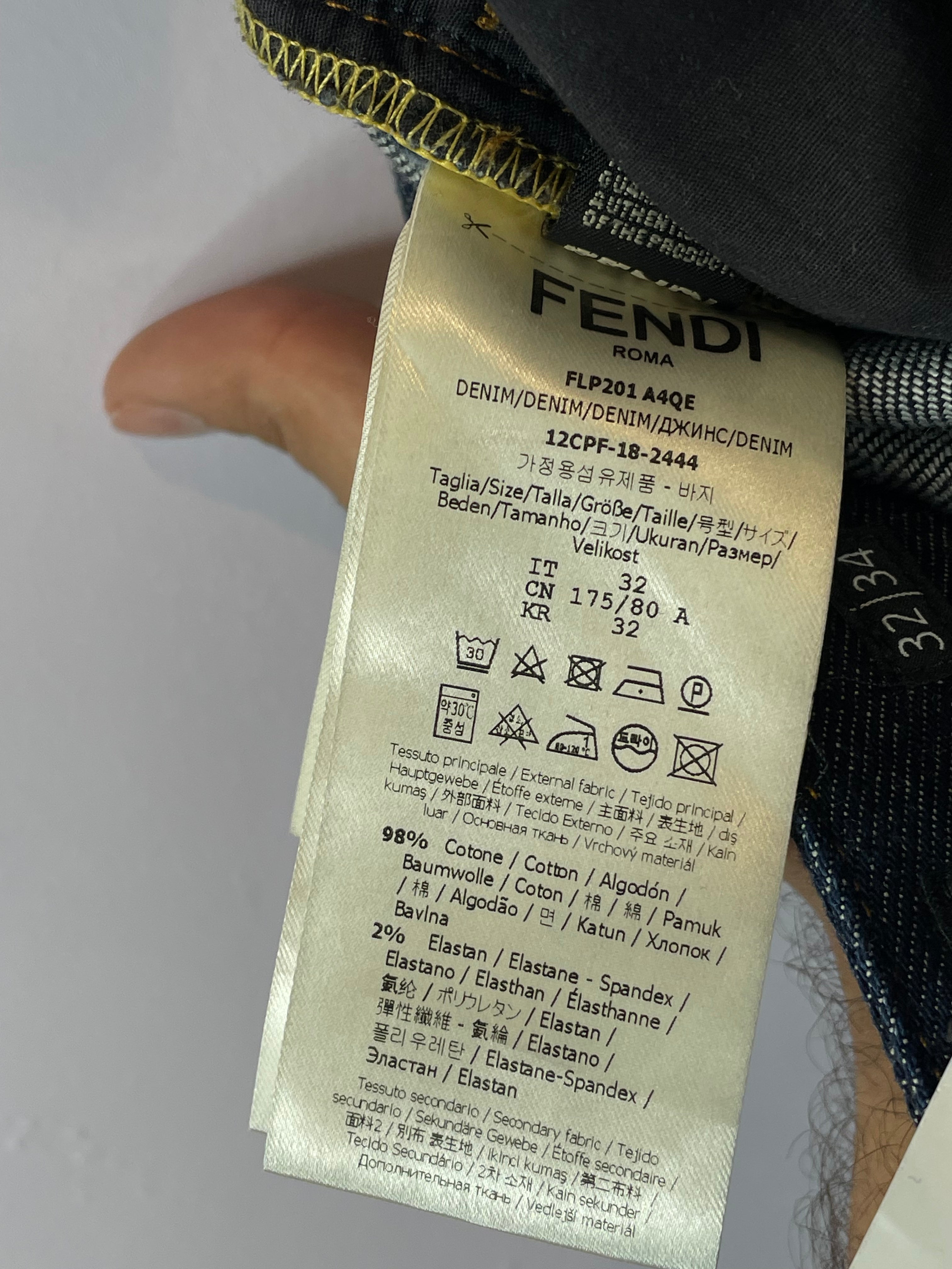 Fendi Pocket Logo Selvedge Blue Jeans