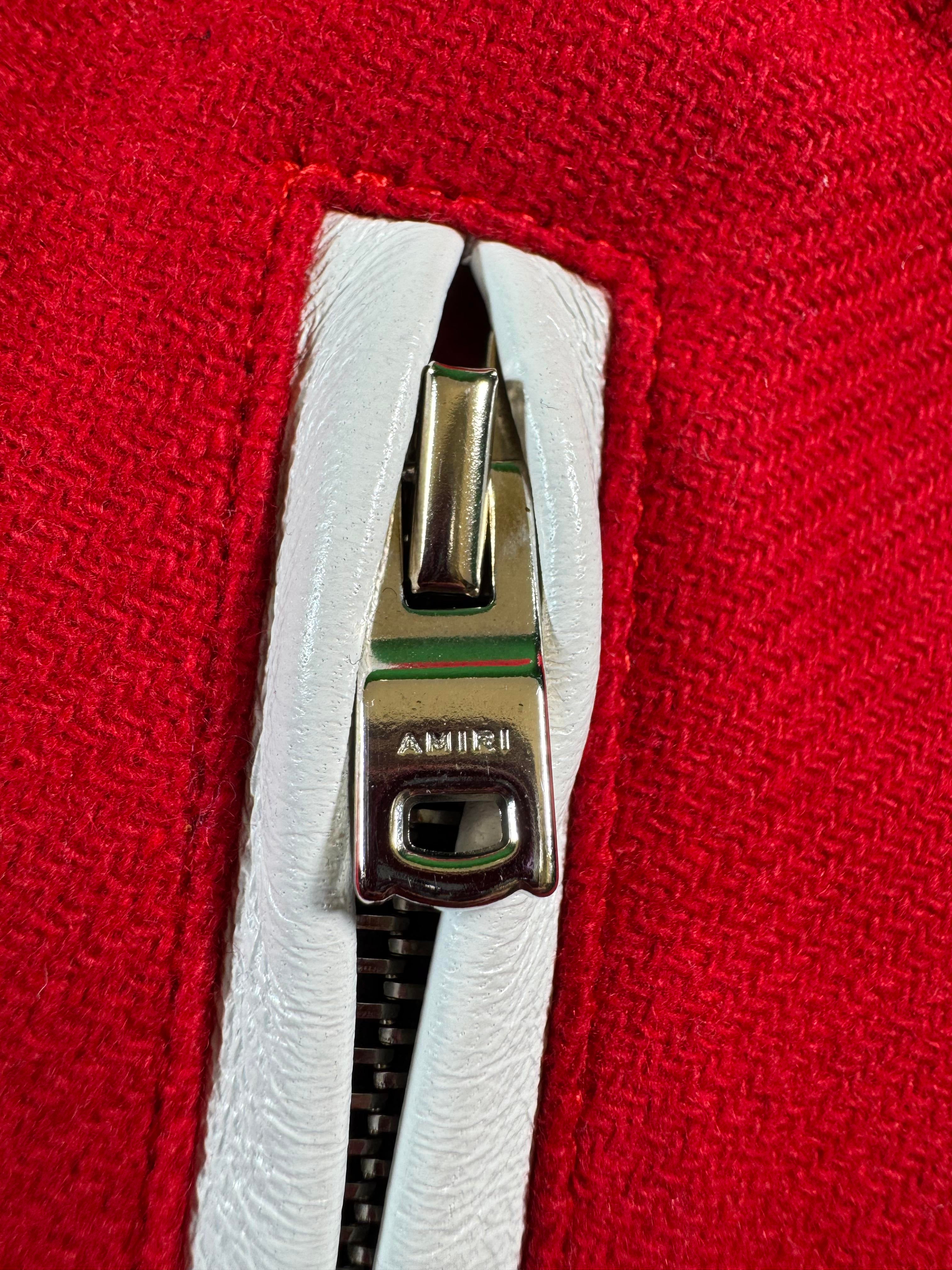 Amiri Bone Black & Red Varsity Jacket