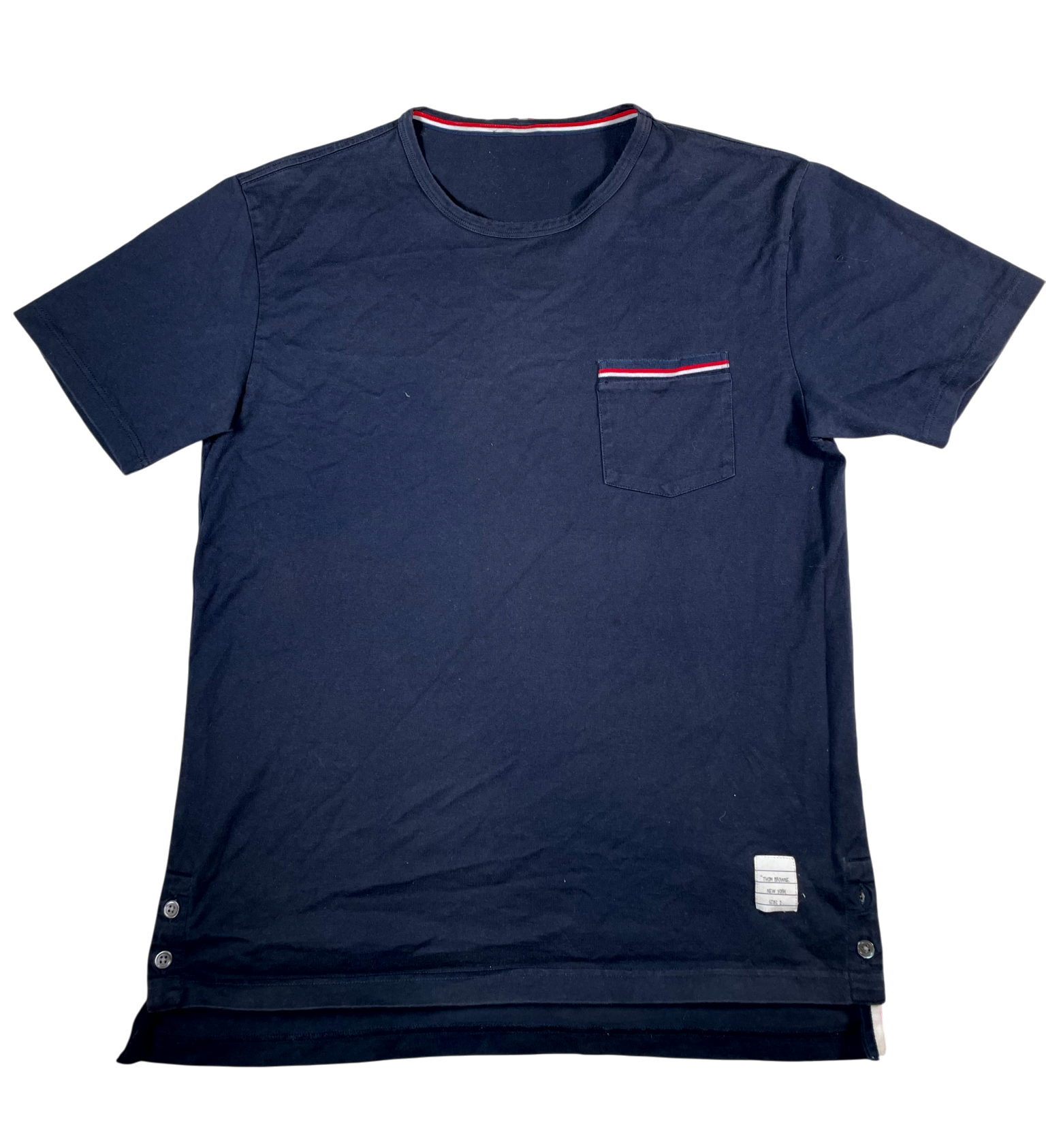 Thom Browne Stripe Navy Tee