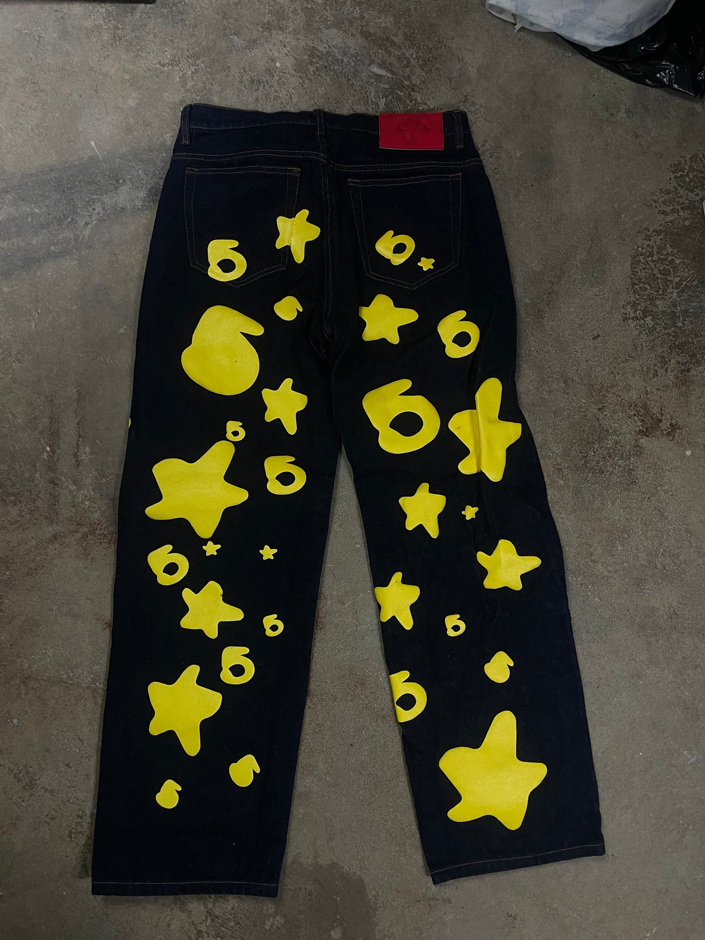 Sp5der Yellow Beluga Indigo Denim New With Tags 30