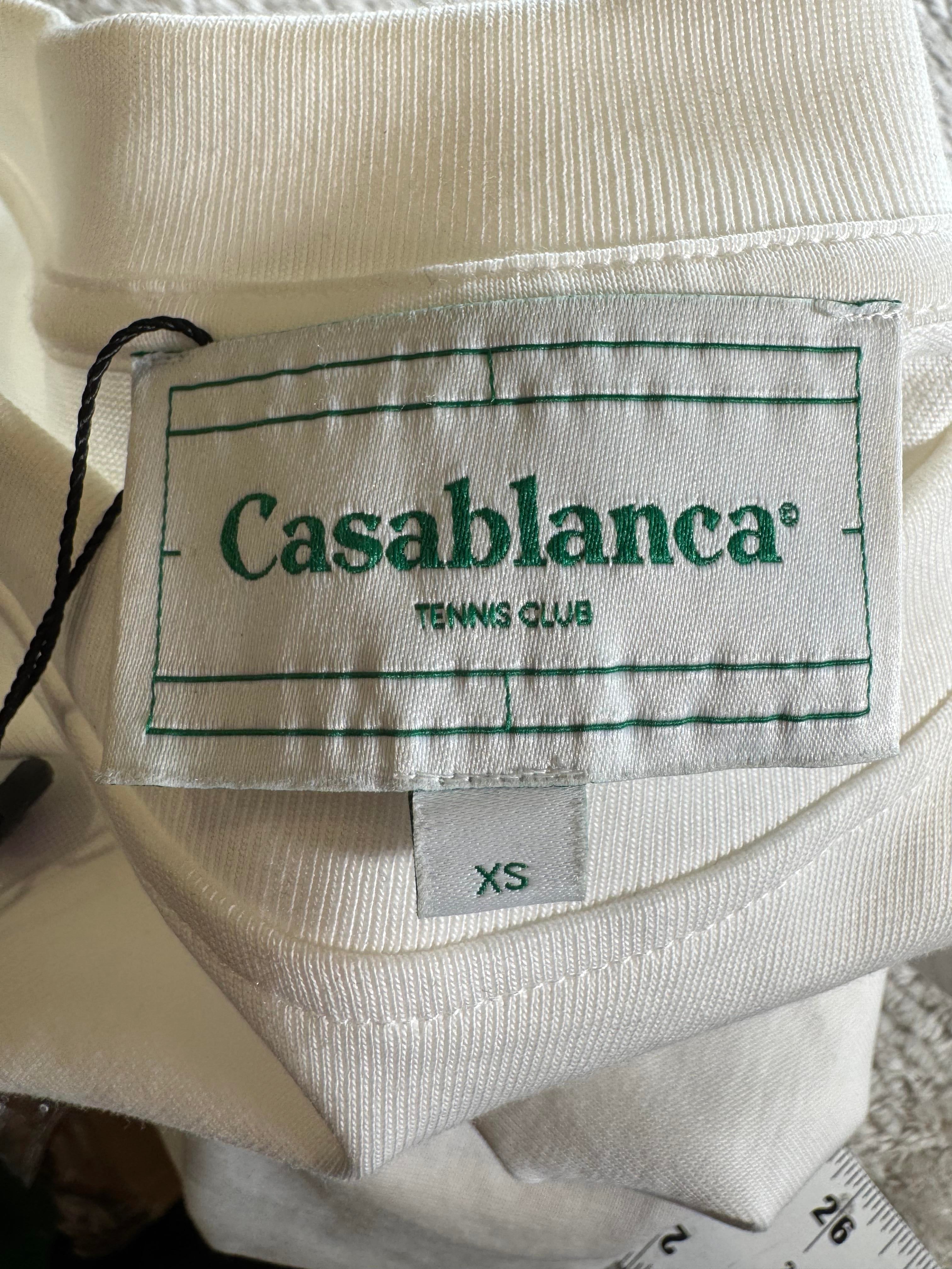 Casablanca Multi Crystal Tennis Club White Tee
