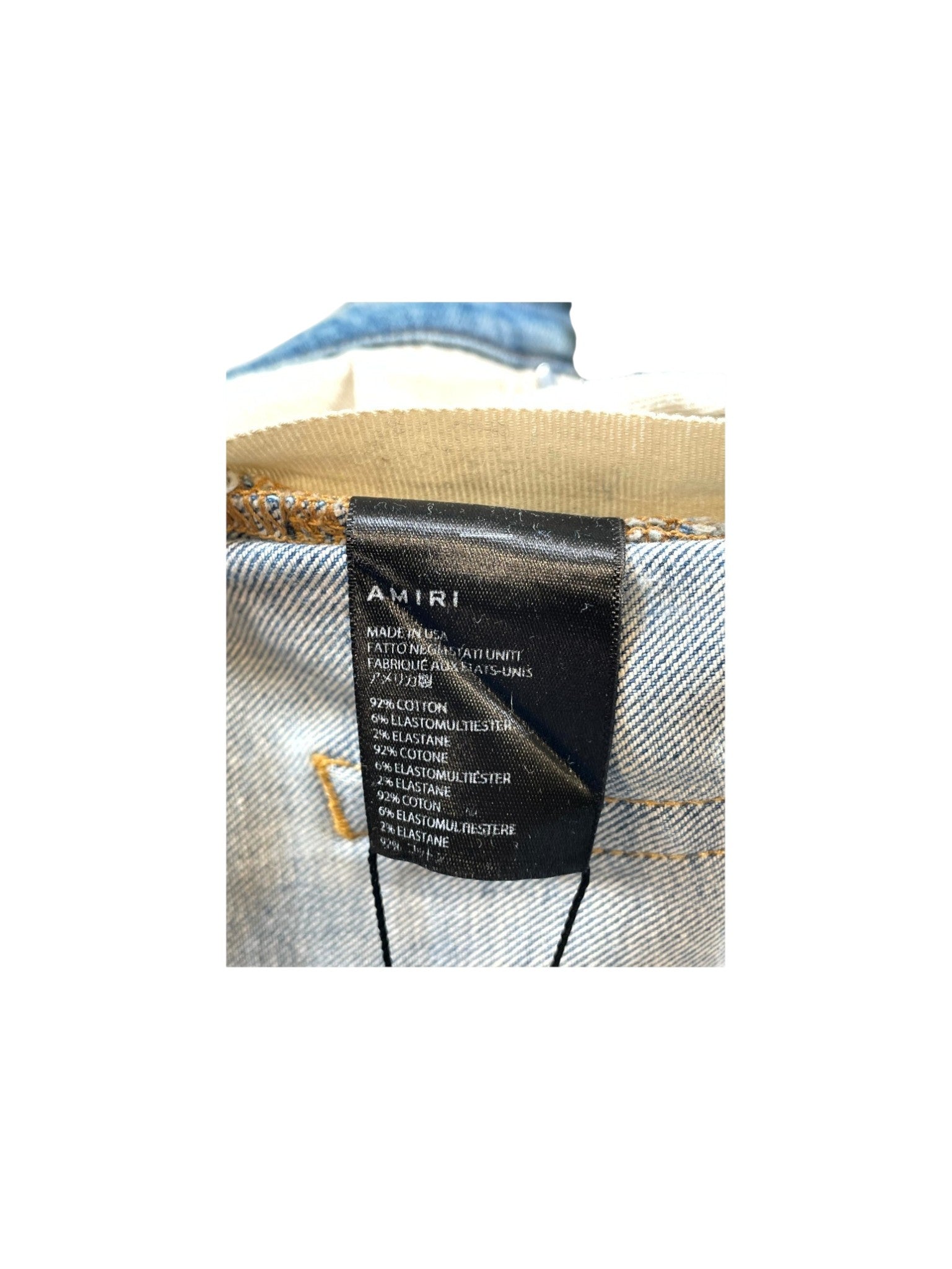 Amiri Quilted Patch Light Wash Jeans
