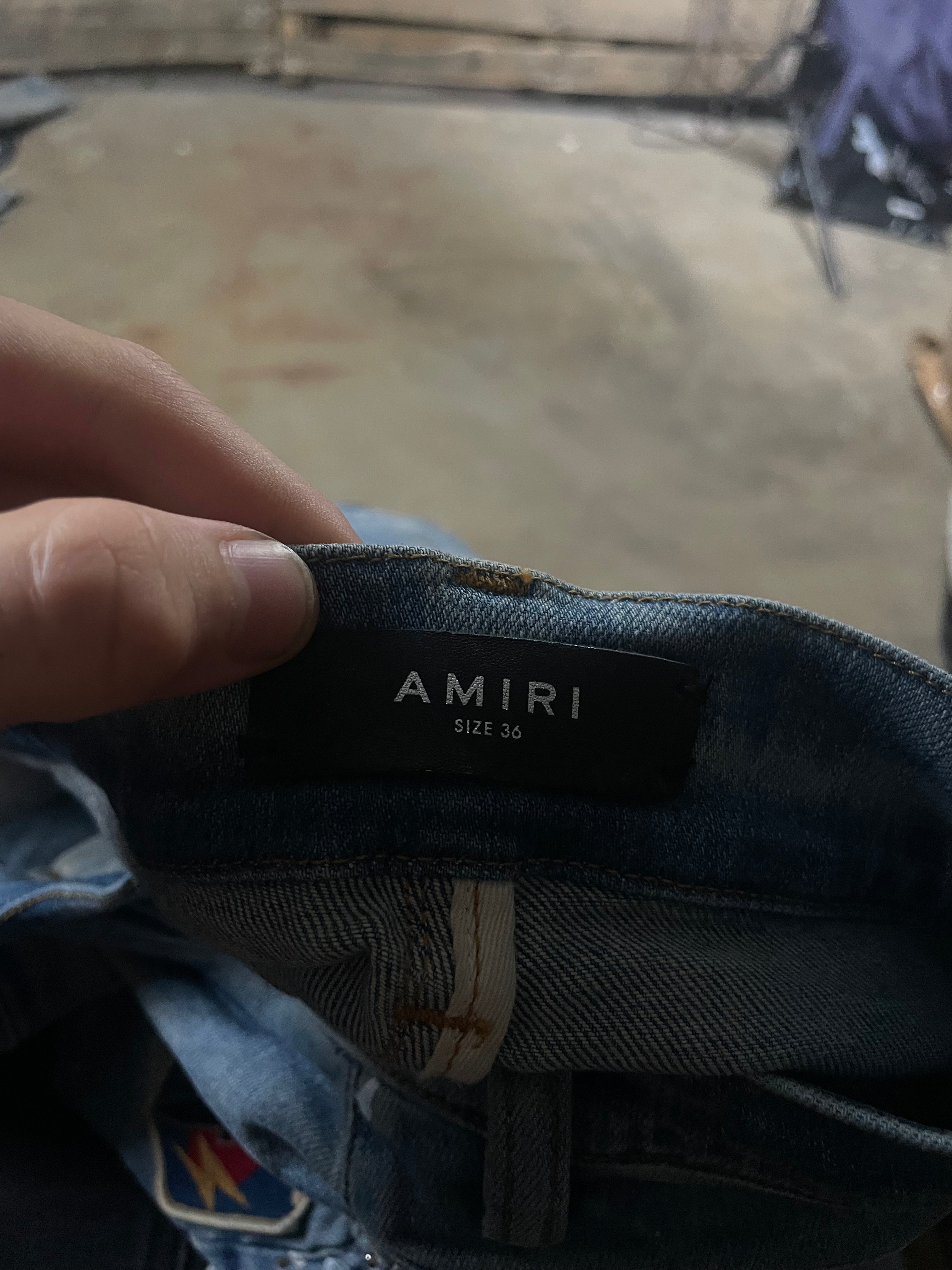 Amiri Biker Patch Light Wash Jeans