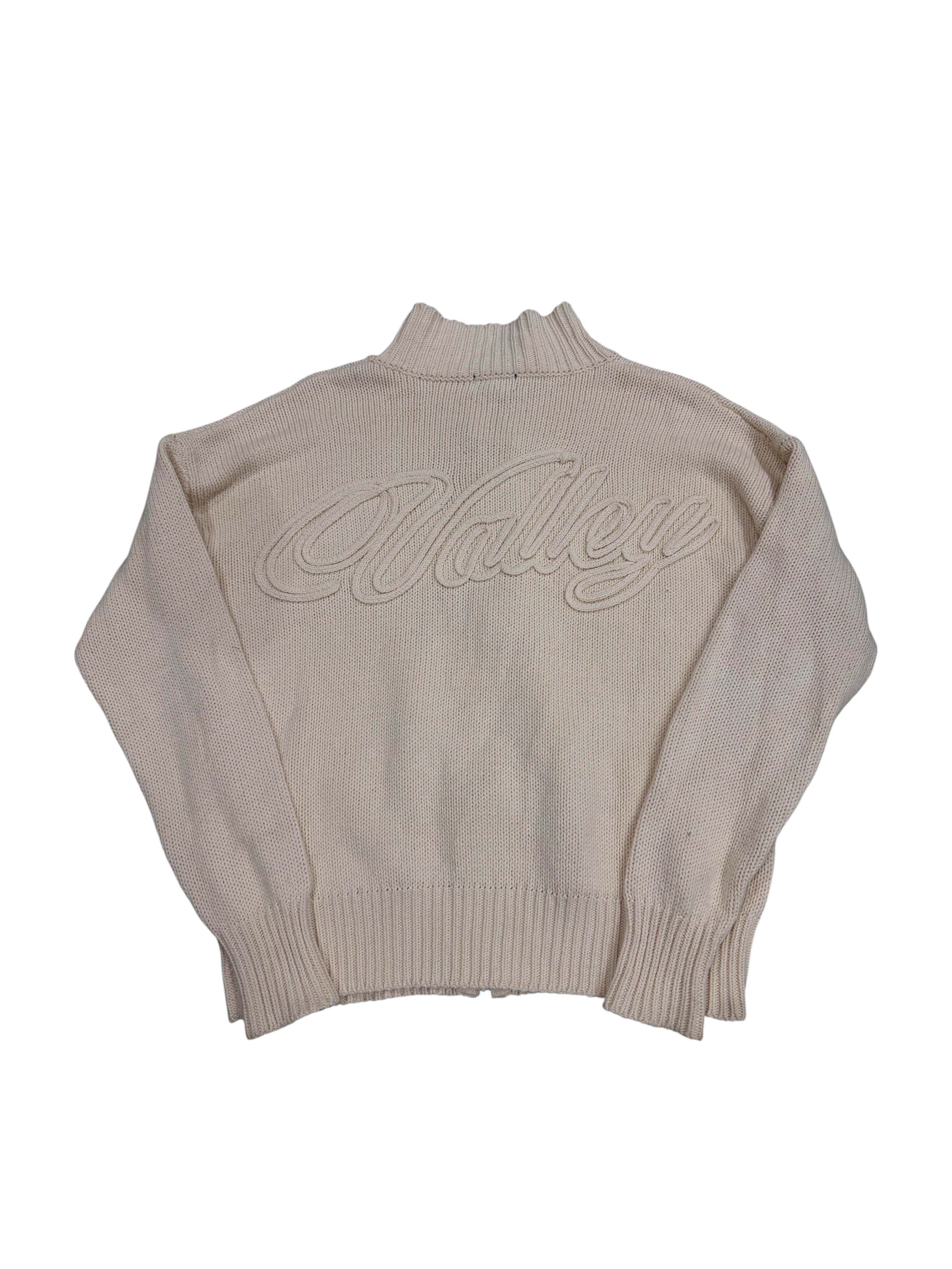 Vale Cream Knit Zip Up Sweater