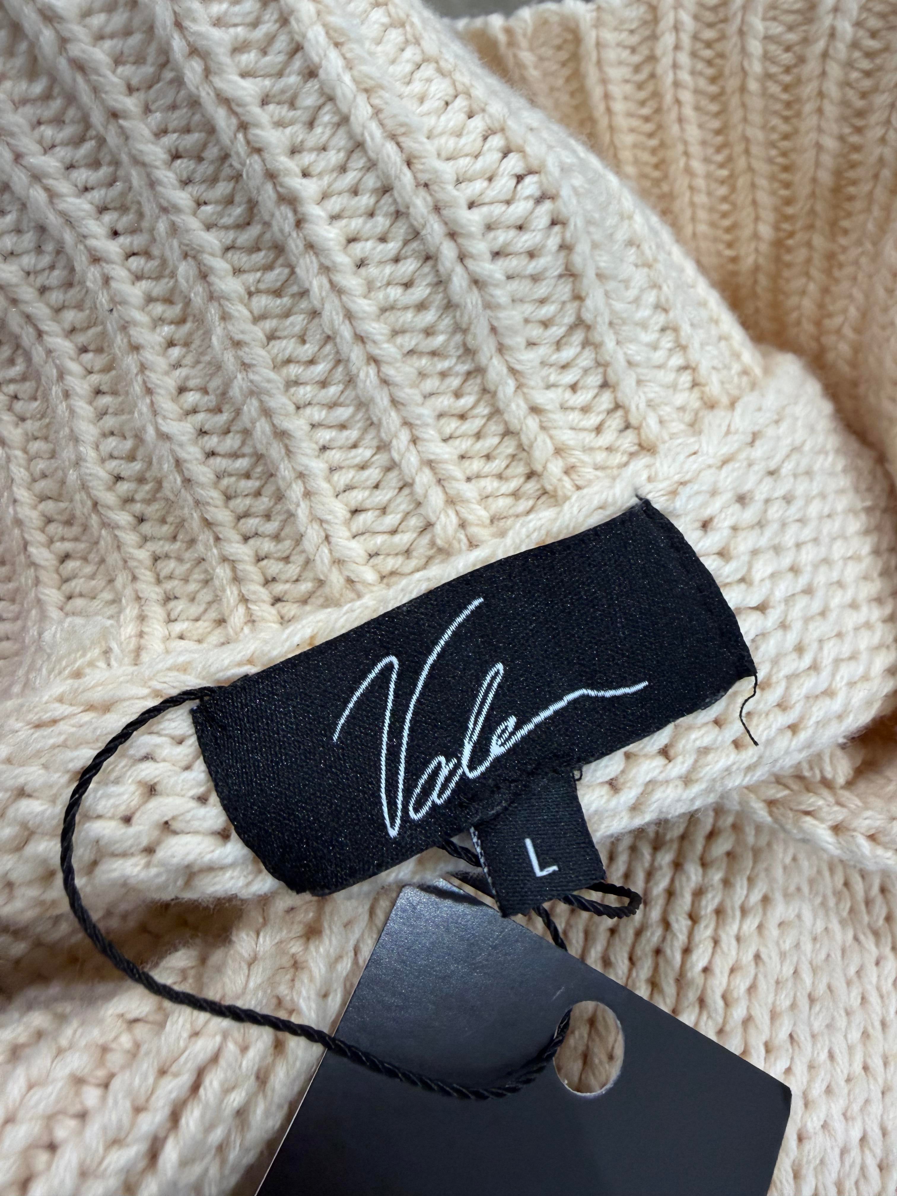 Vale Cream Knit Zip Up Sweater