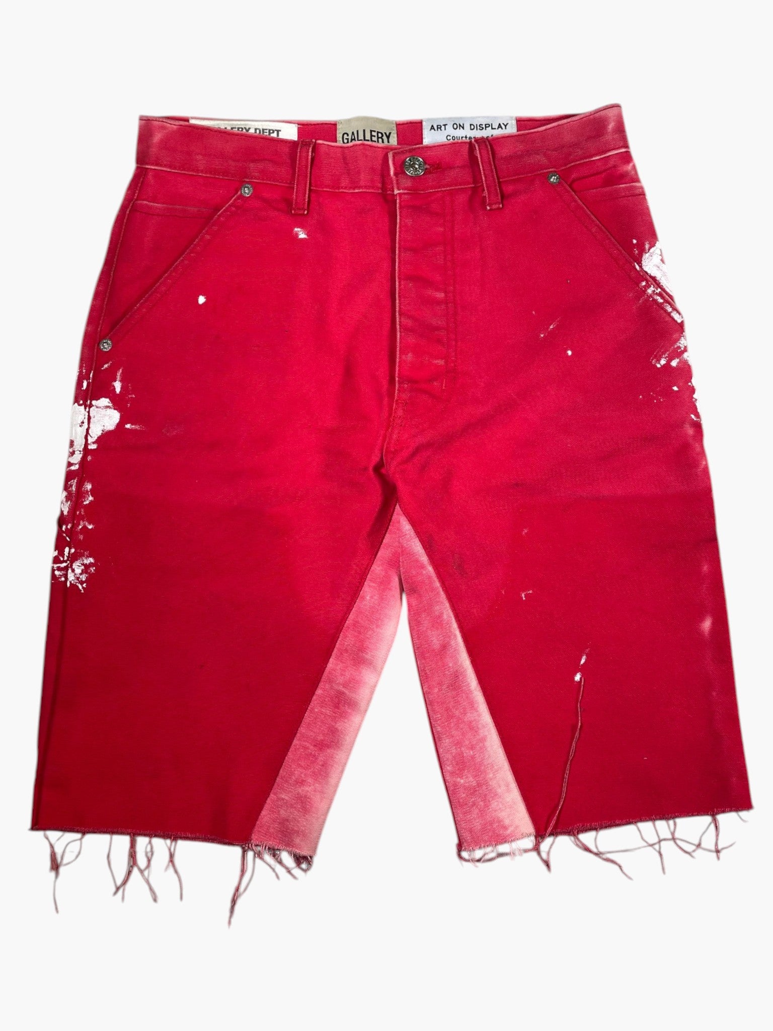 Gallery Dept Carpenter Paint Splatter Red Jean Shorts