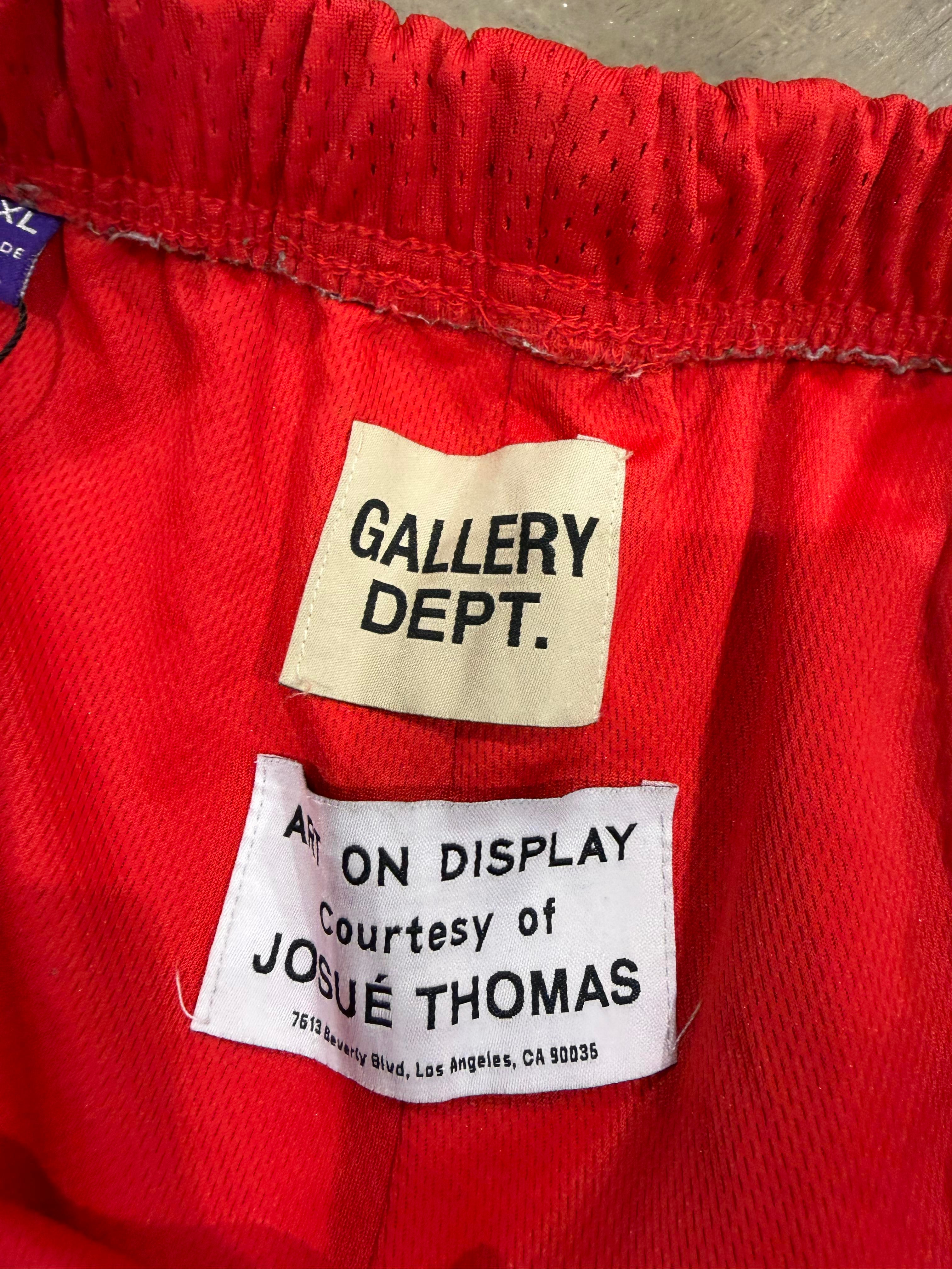 Gallery Dept. Red & Black Mesh Shorts
