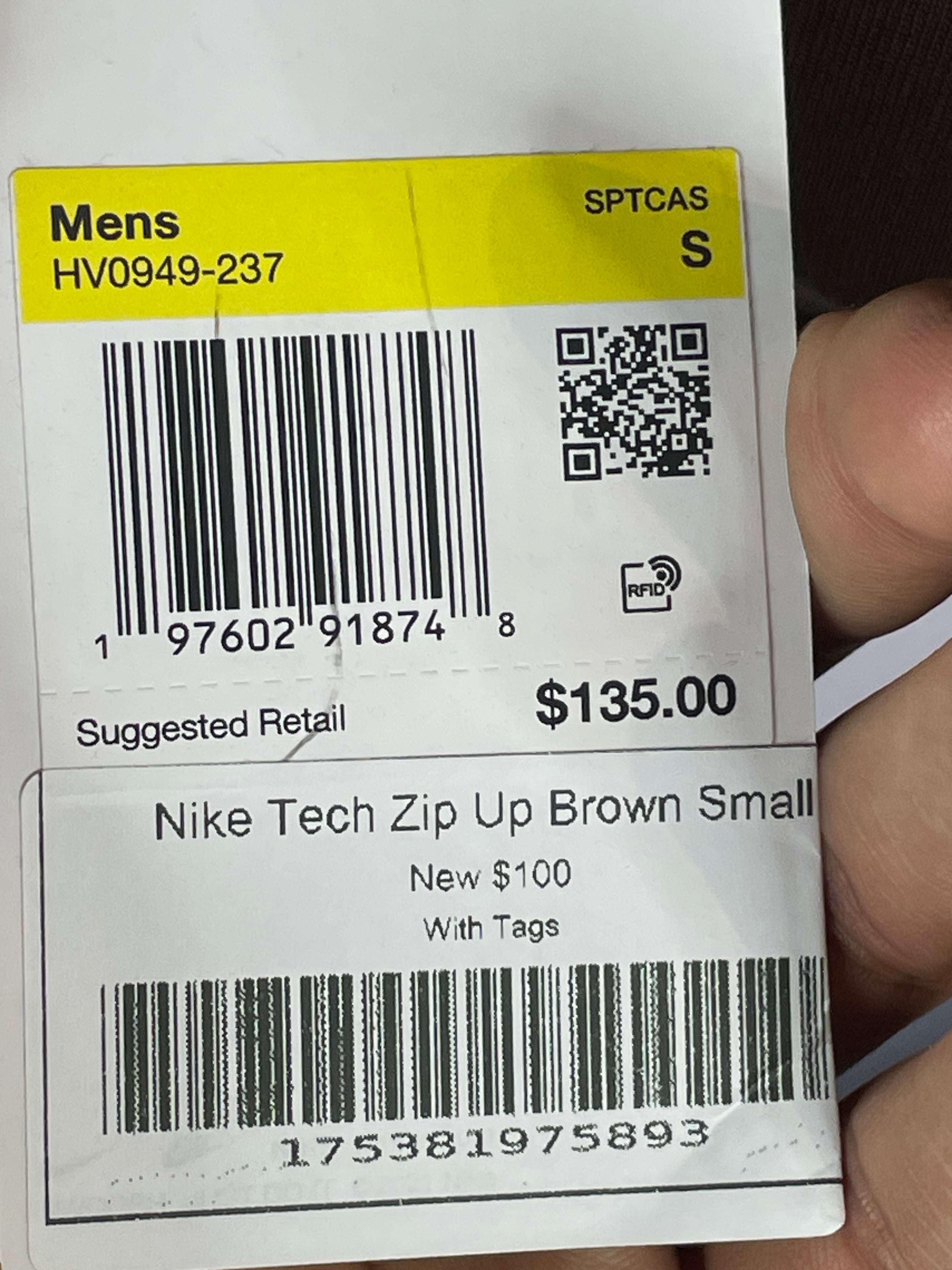 Nike Tech Zip Up Brown Hoodie