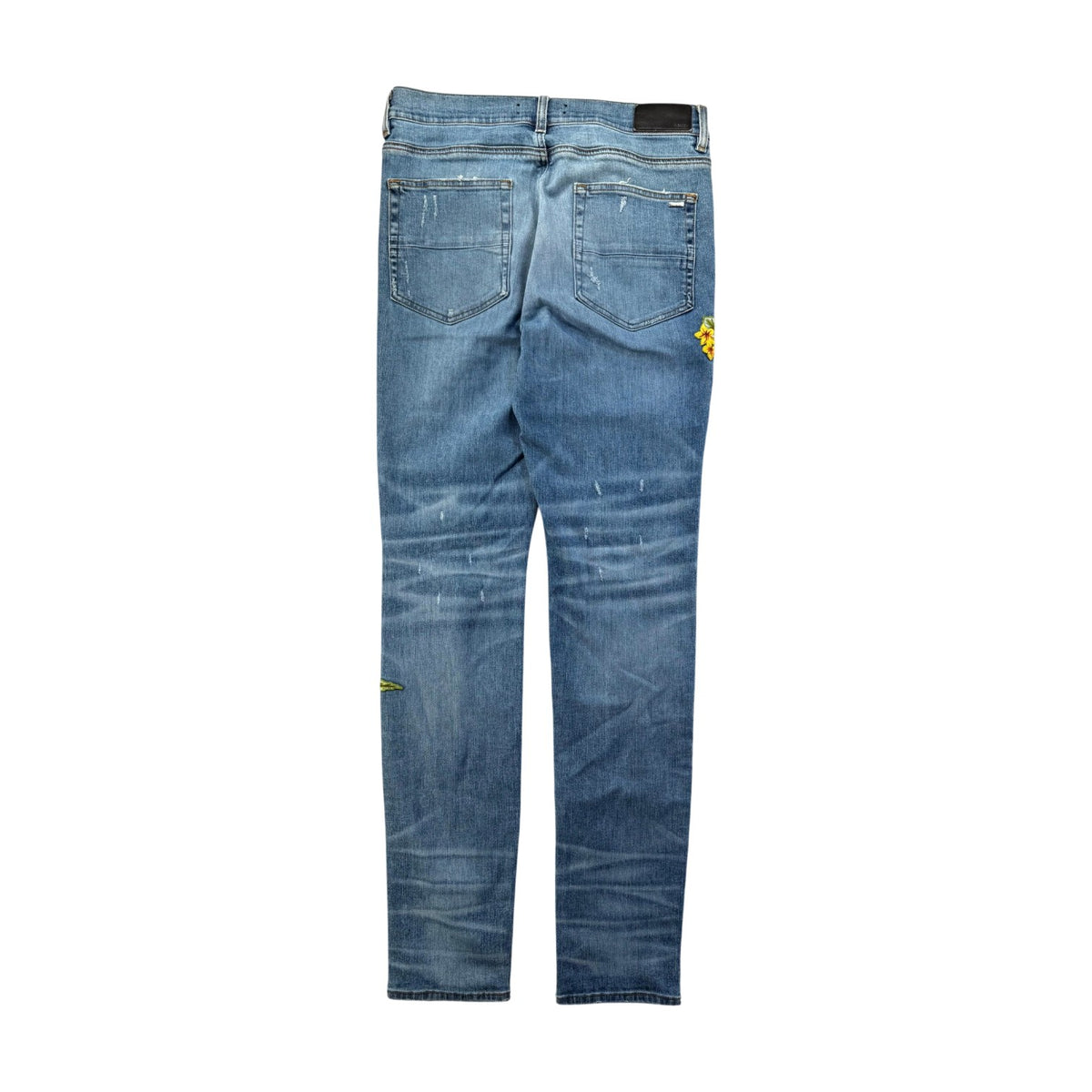 Amiri Flower Patch Light Wash Jeans