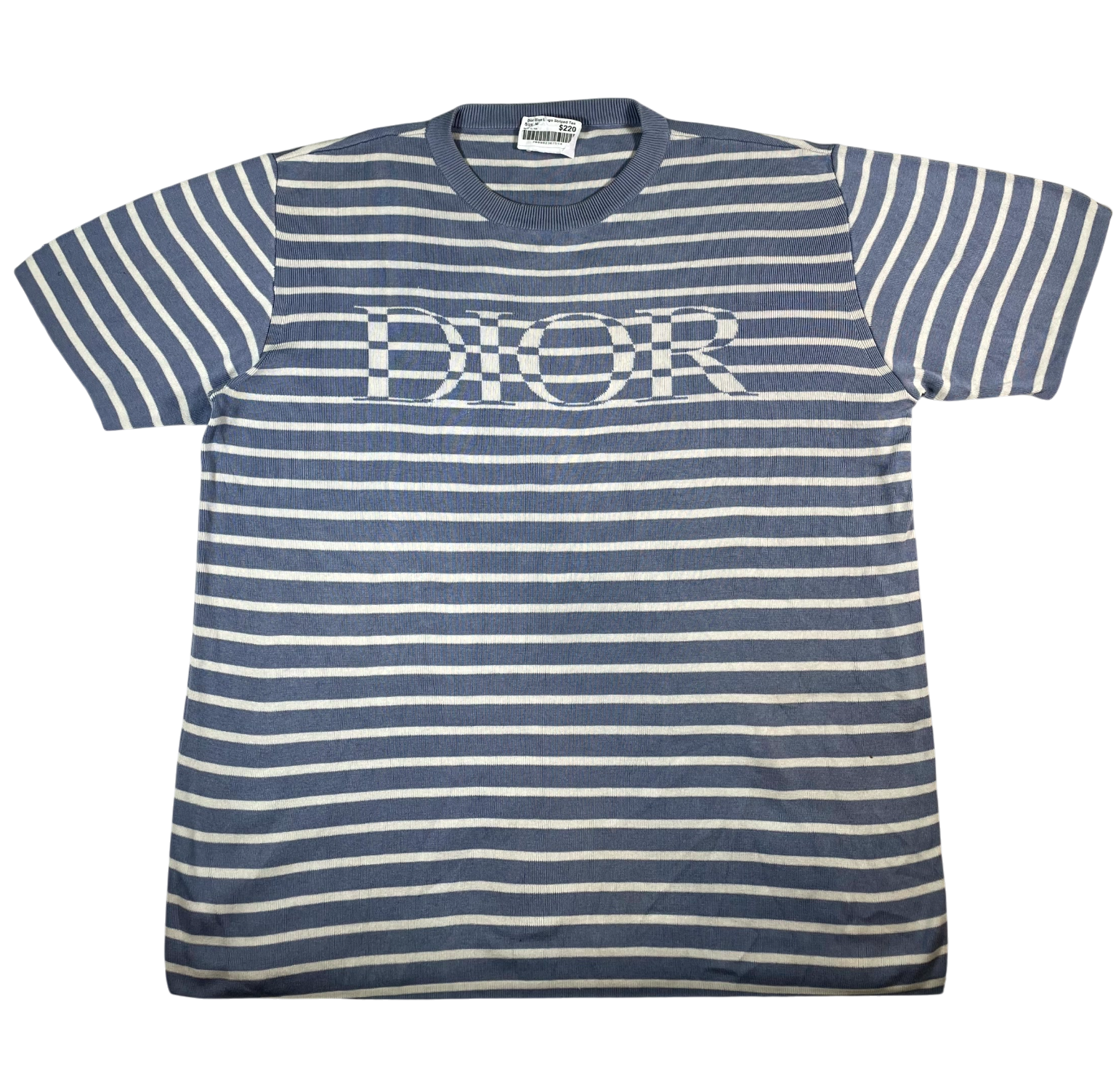 Dior Logo Striped Blue Tee