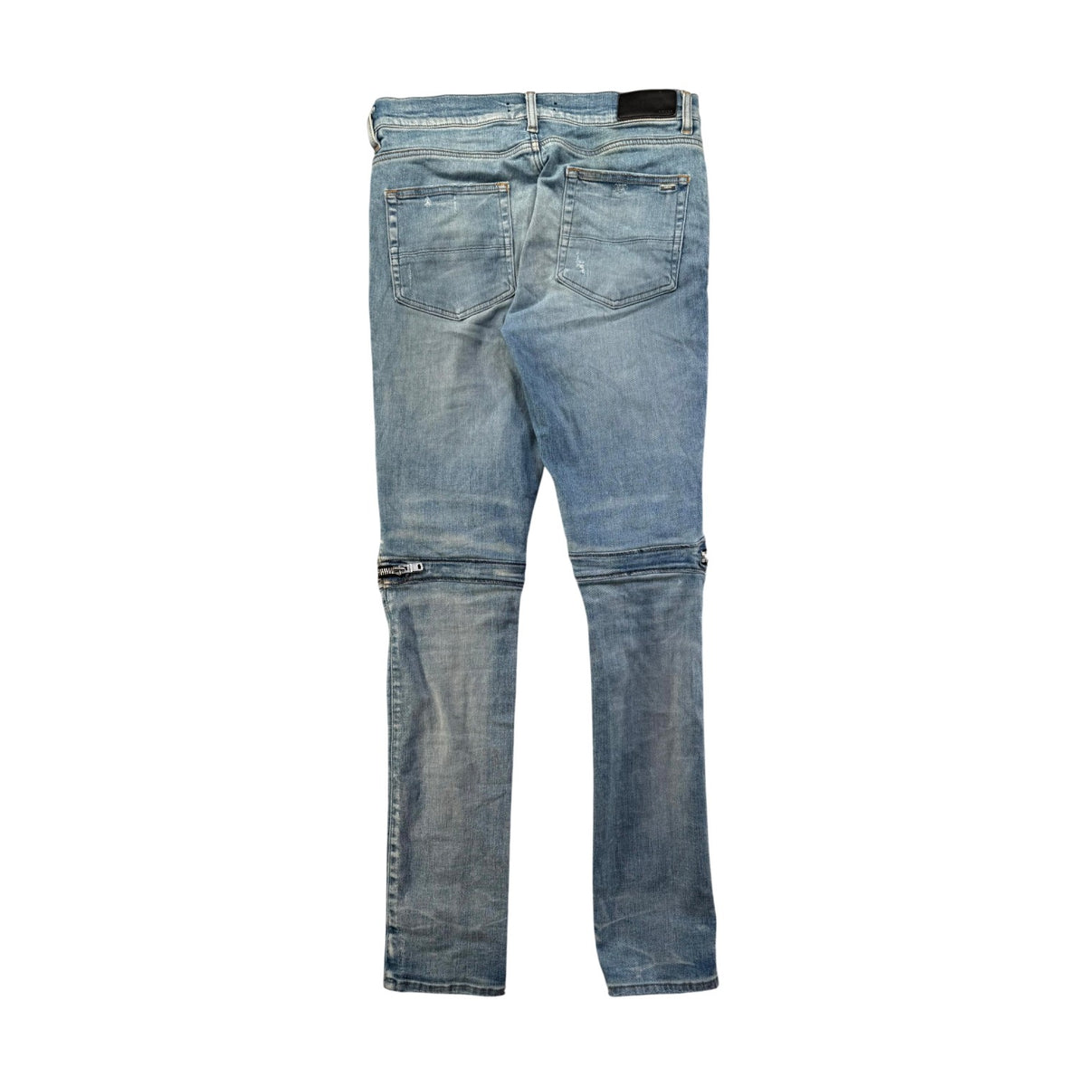 Amiri "MX2" Plaid Patch Light Wash, Blue & Black Jeans