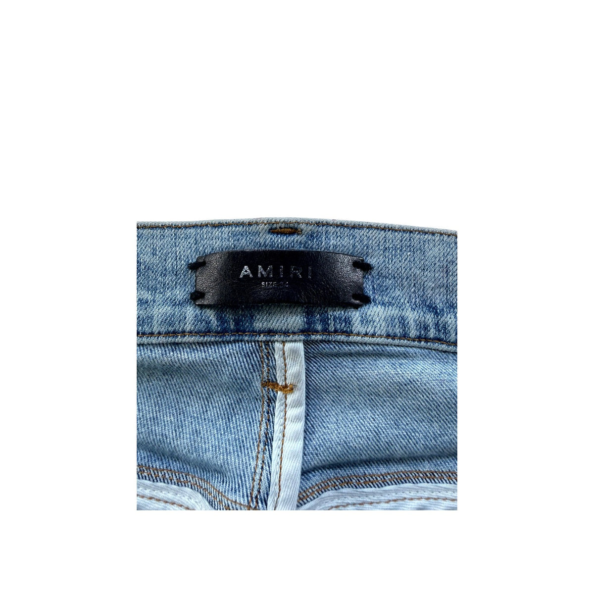 Amiri "MX1" Denim Paint Splatter Light Wash Jeans
