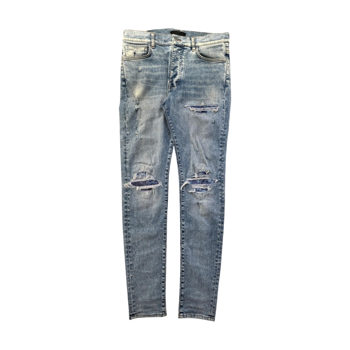 Amiri "MX1" Aqua Patch Stone Wash Jeans