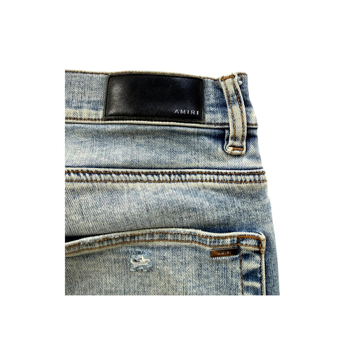 Amiri "MX1" Aqua Patch Stone Wash Jeans