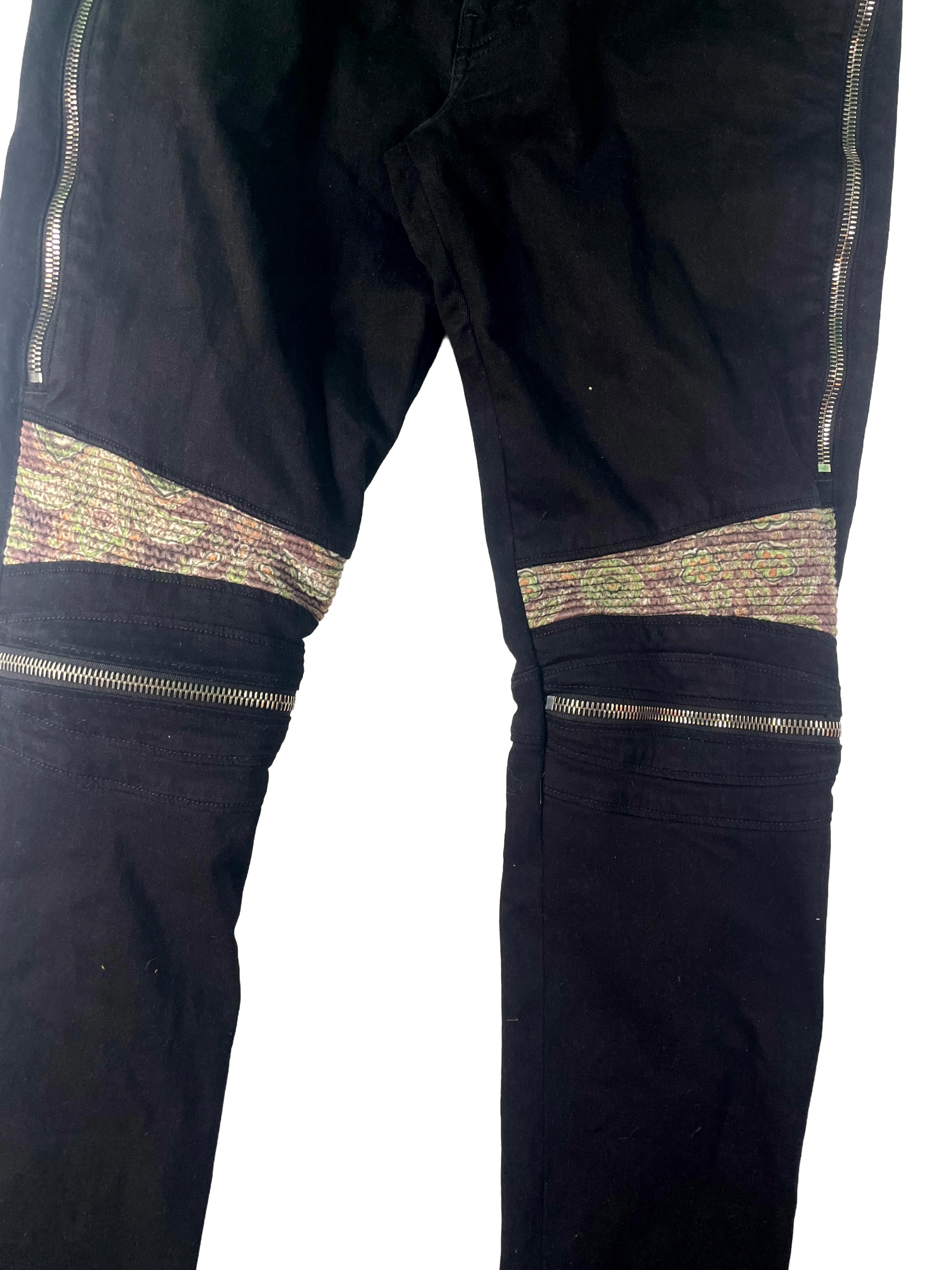 Amiri MX2 Floral Black, Green & Brown Jeans