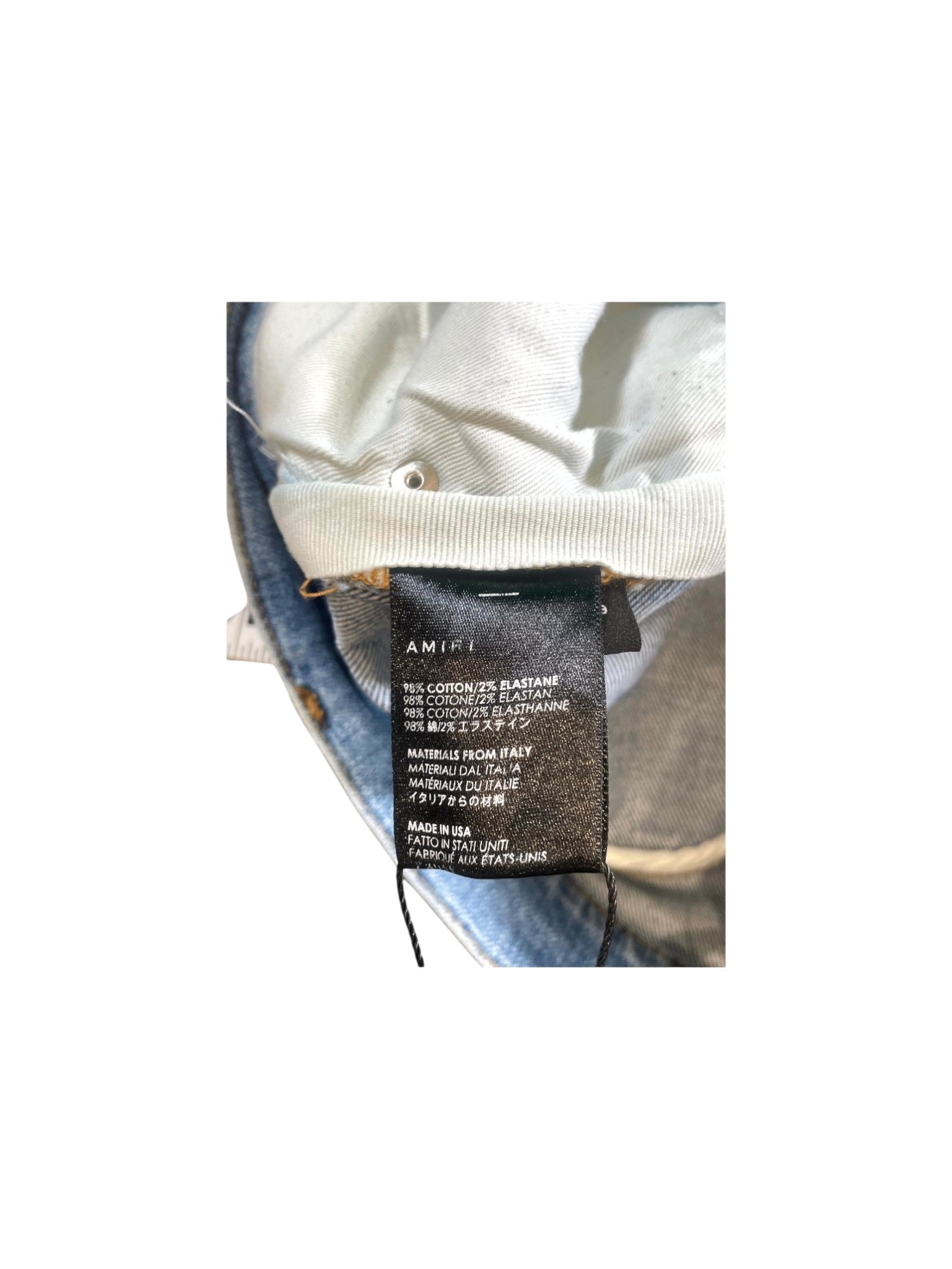 Amiri Stripe Light Wash & White Jeans