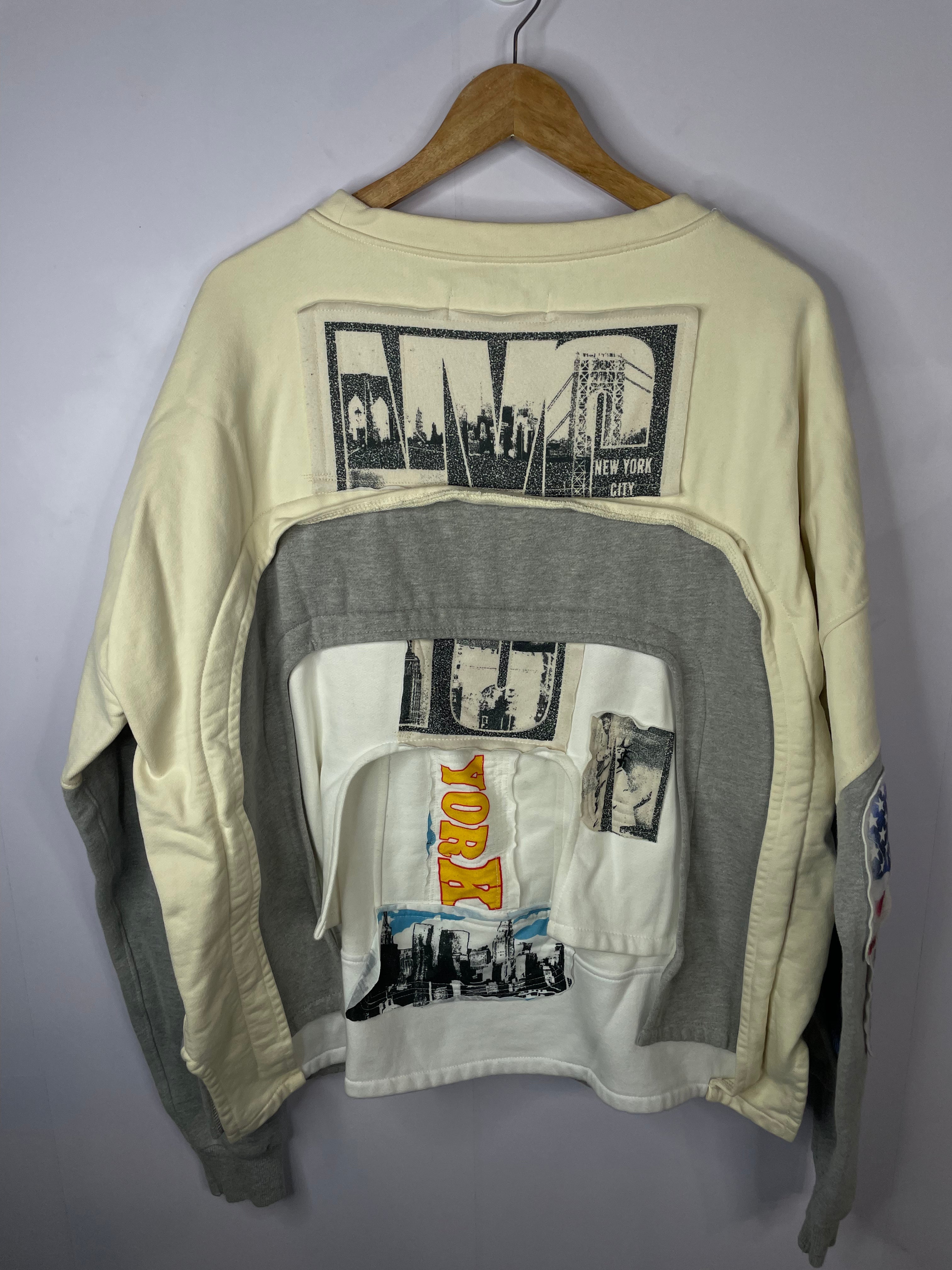 WDW Arched Collage Grey & Cream Crewneck