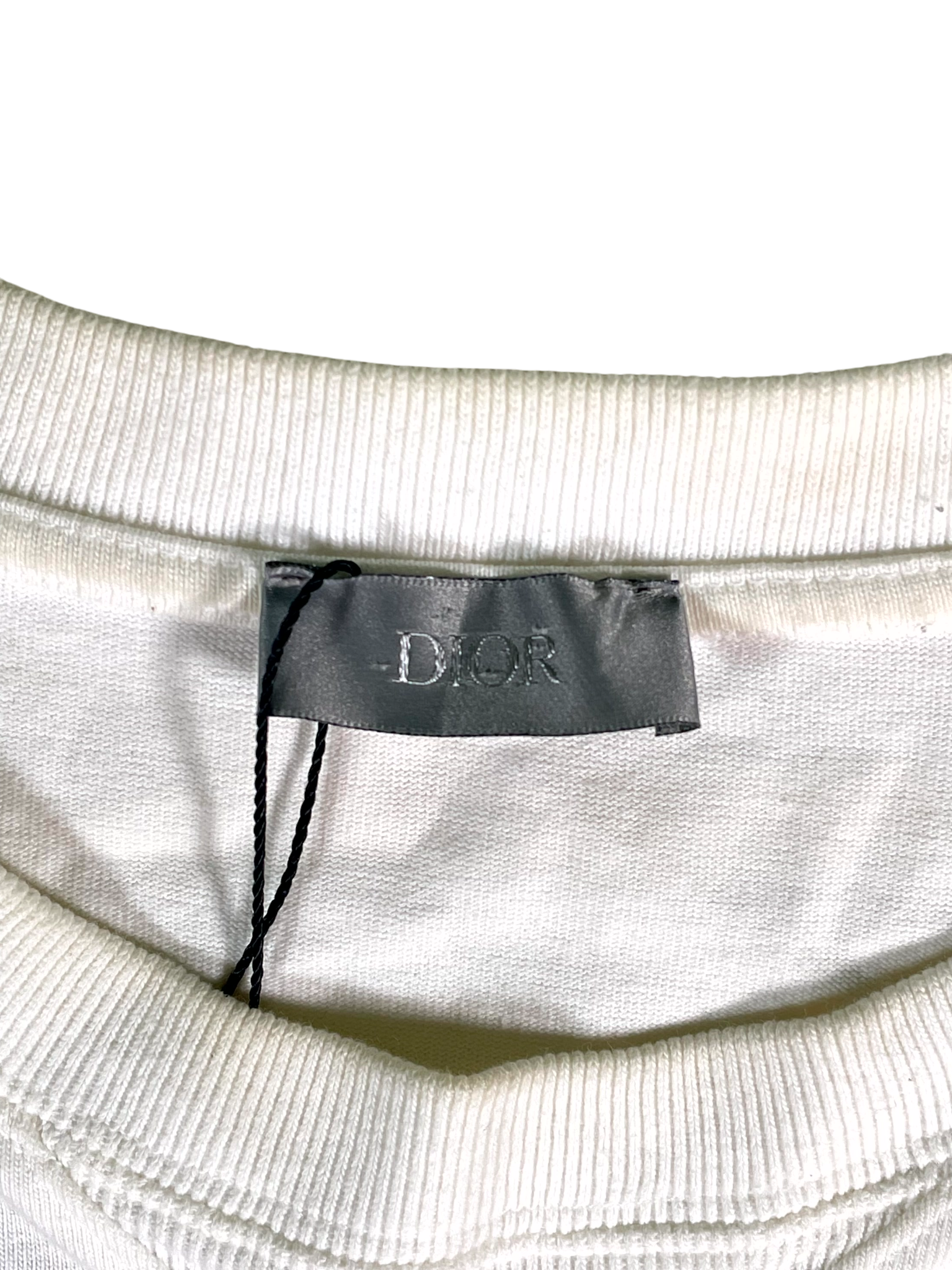 Dior Stussy Gradient Embroidered White Tee