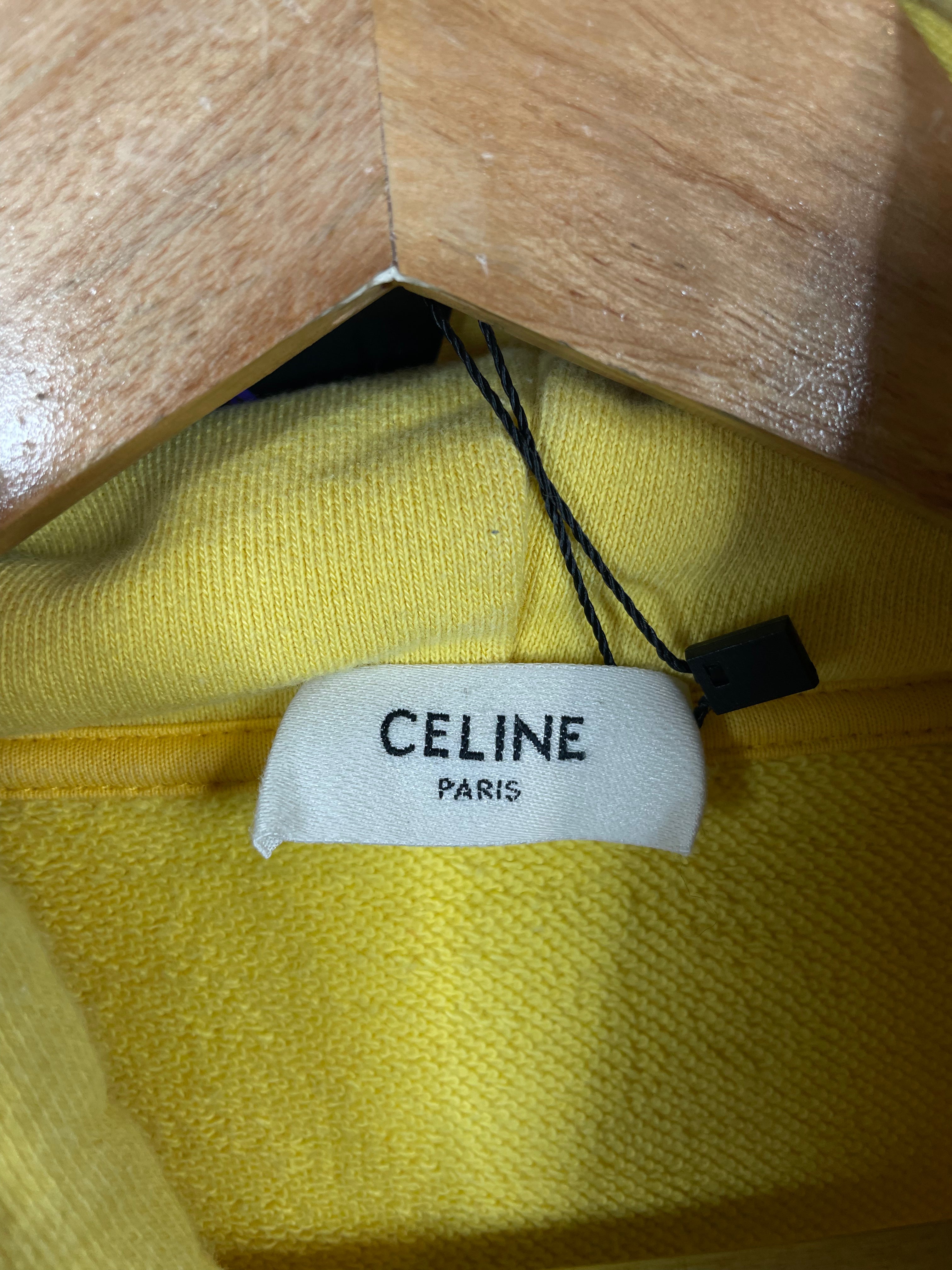 Celine Core Logo Studded Yellow Hoodie