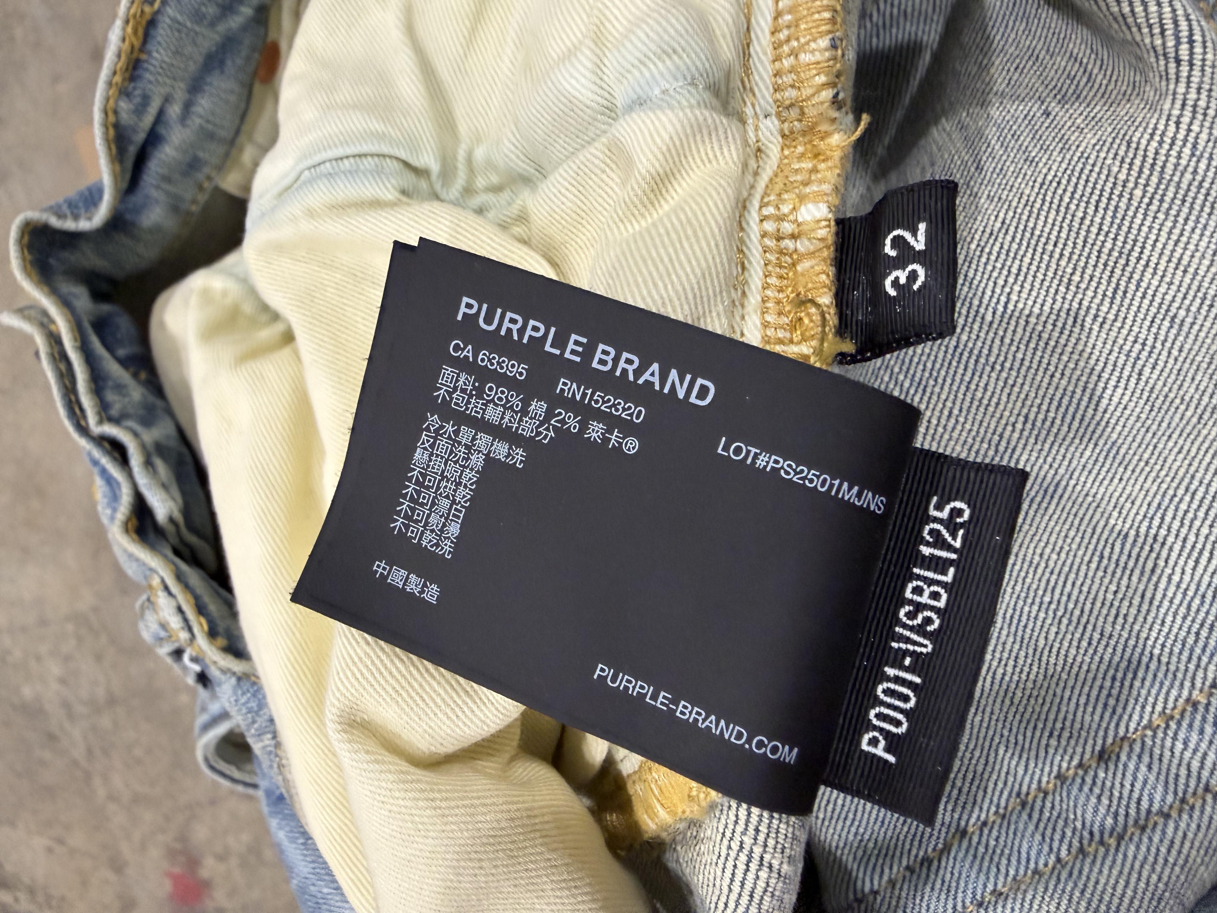 Purple Brand Light Wash Rip Jeans