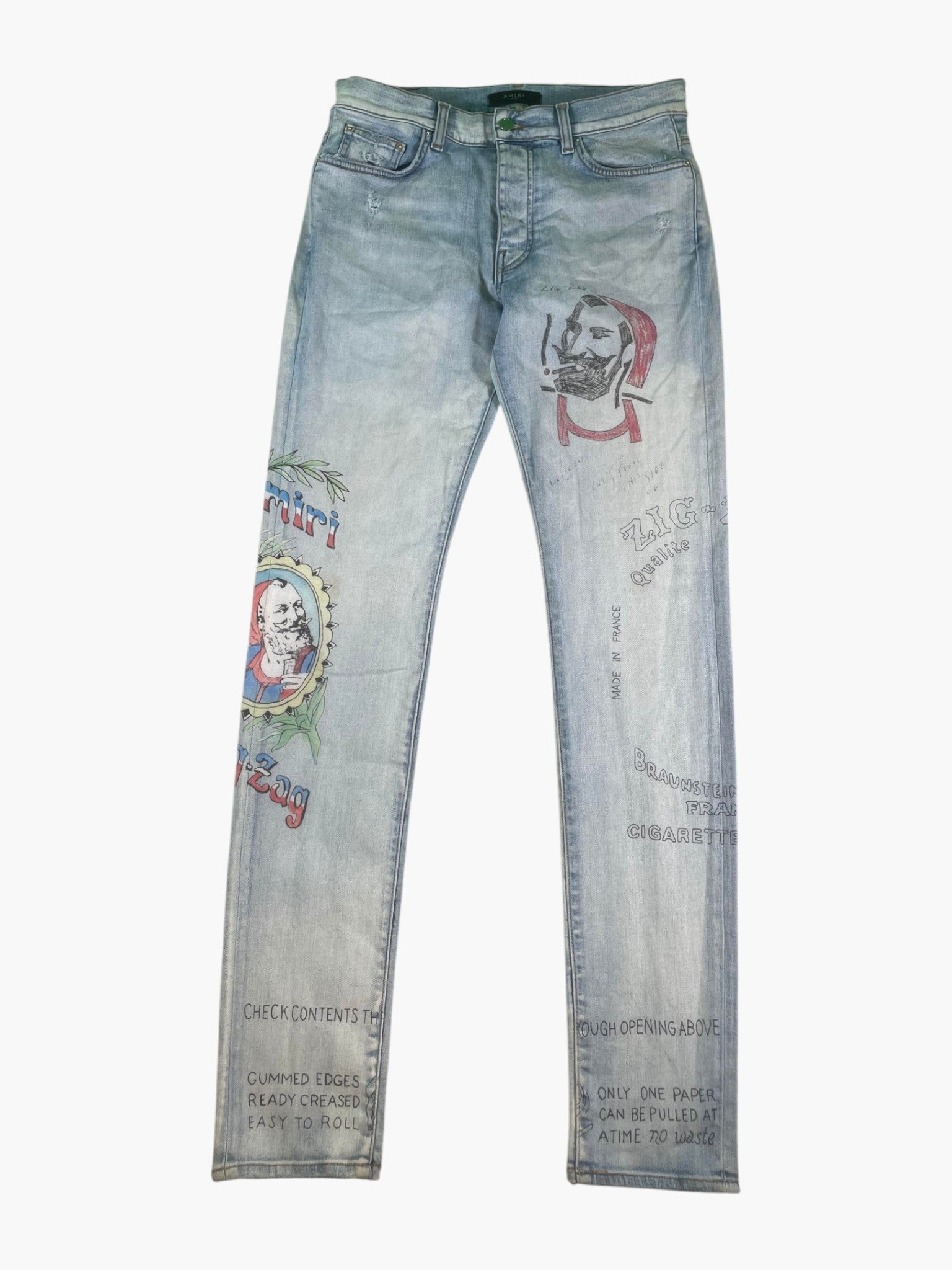 Amiri Zig Zag Light Wash Jeans