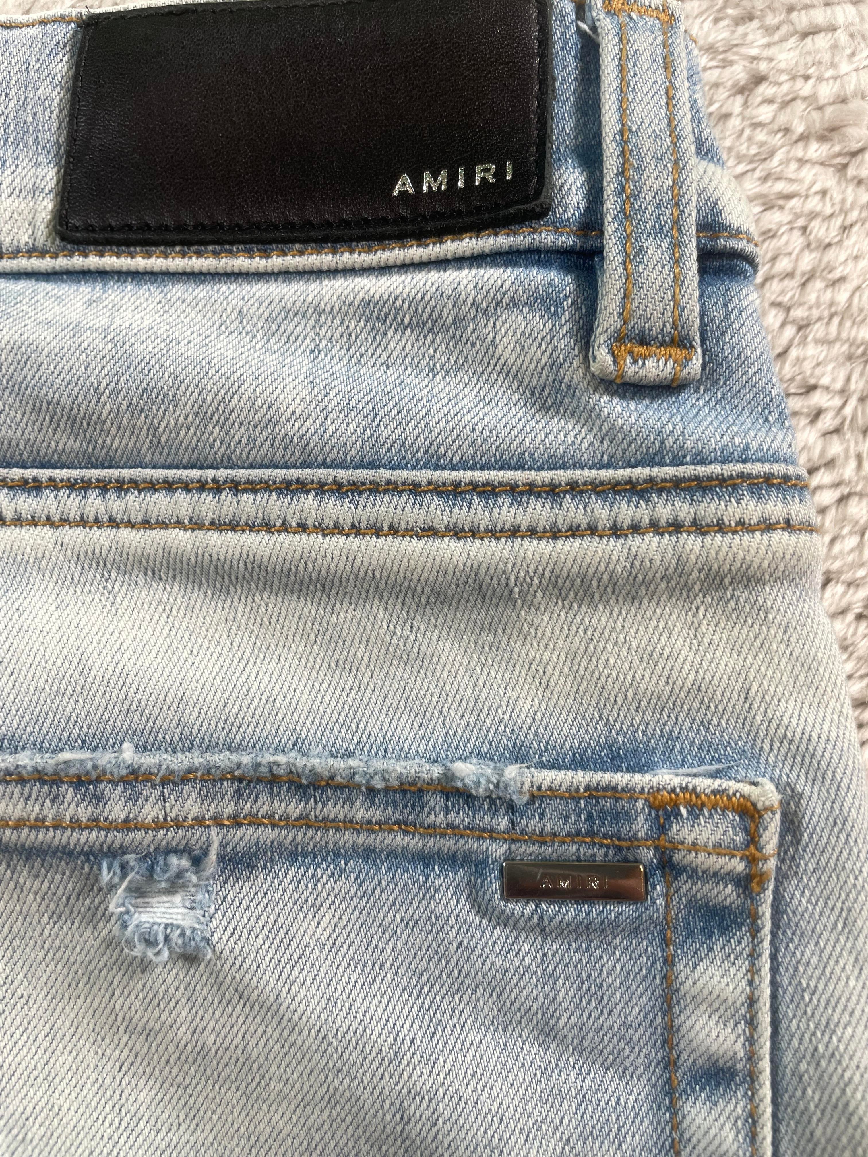 Amiri Zig Zag Light Wash Jeans