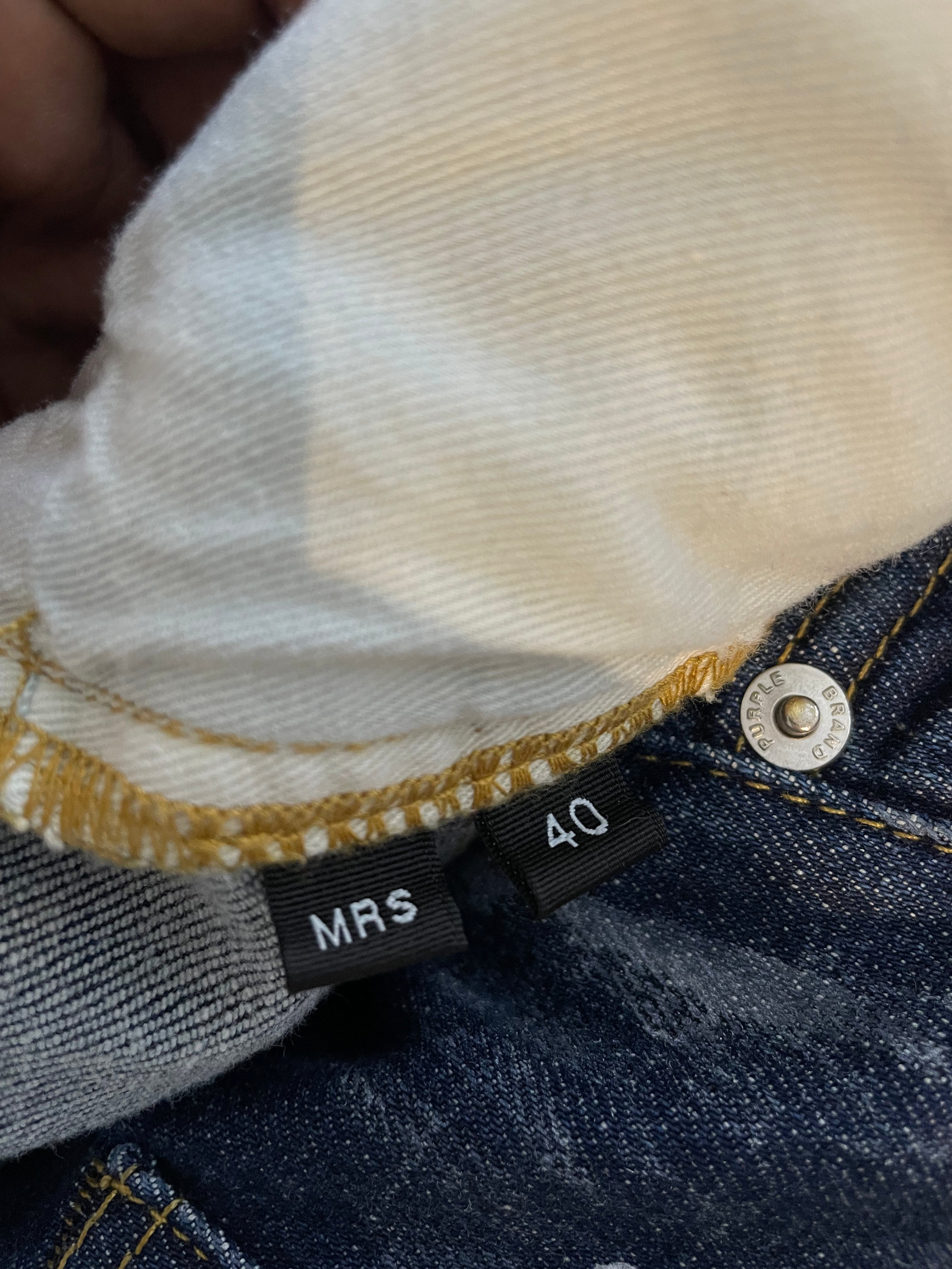 Purple Brand Dark Wash Paint Splatter Jeans