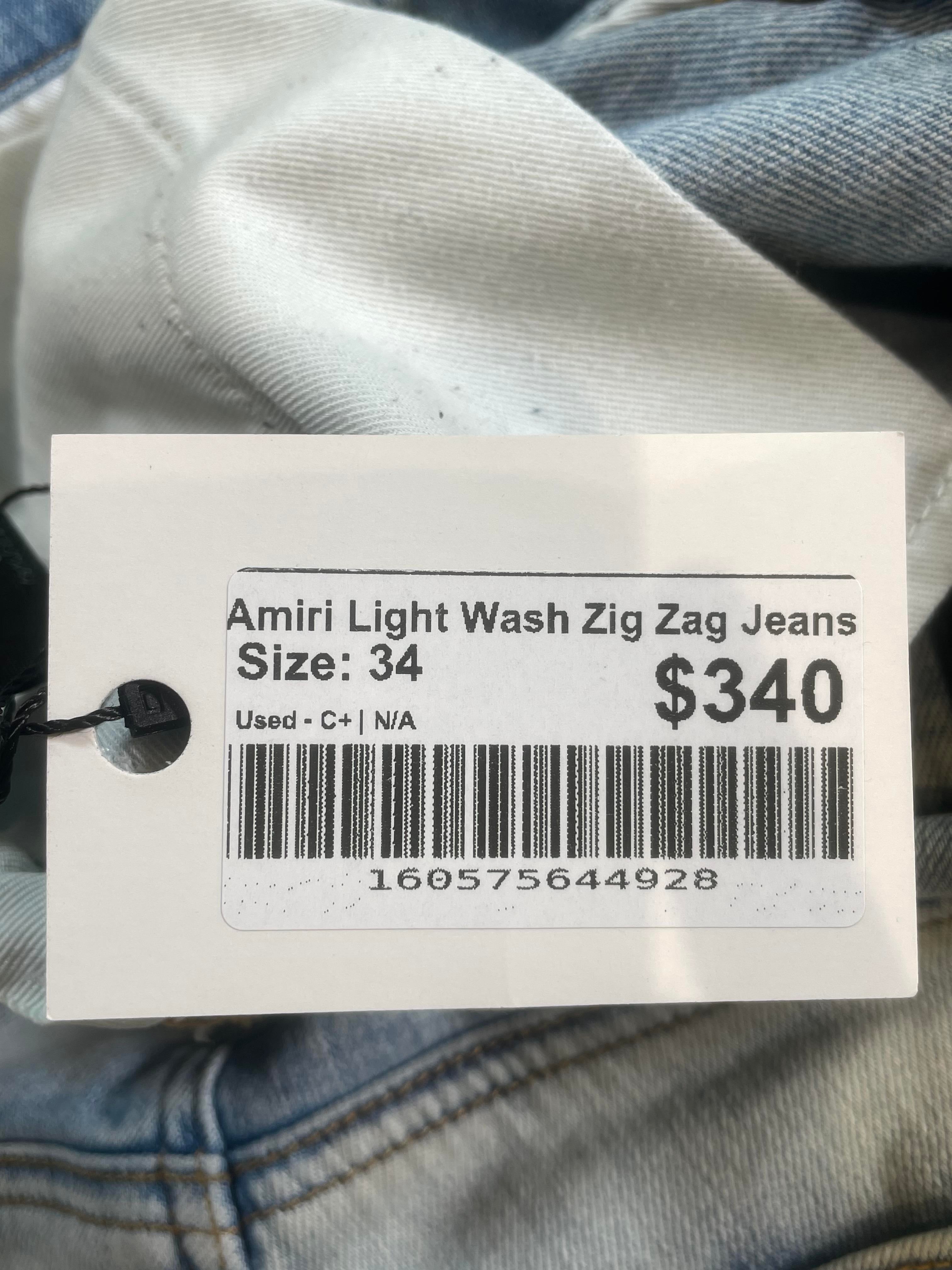 Amiri Zig Zag Light Wash Jeans