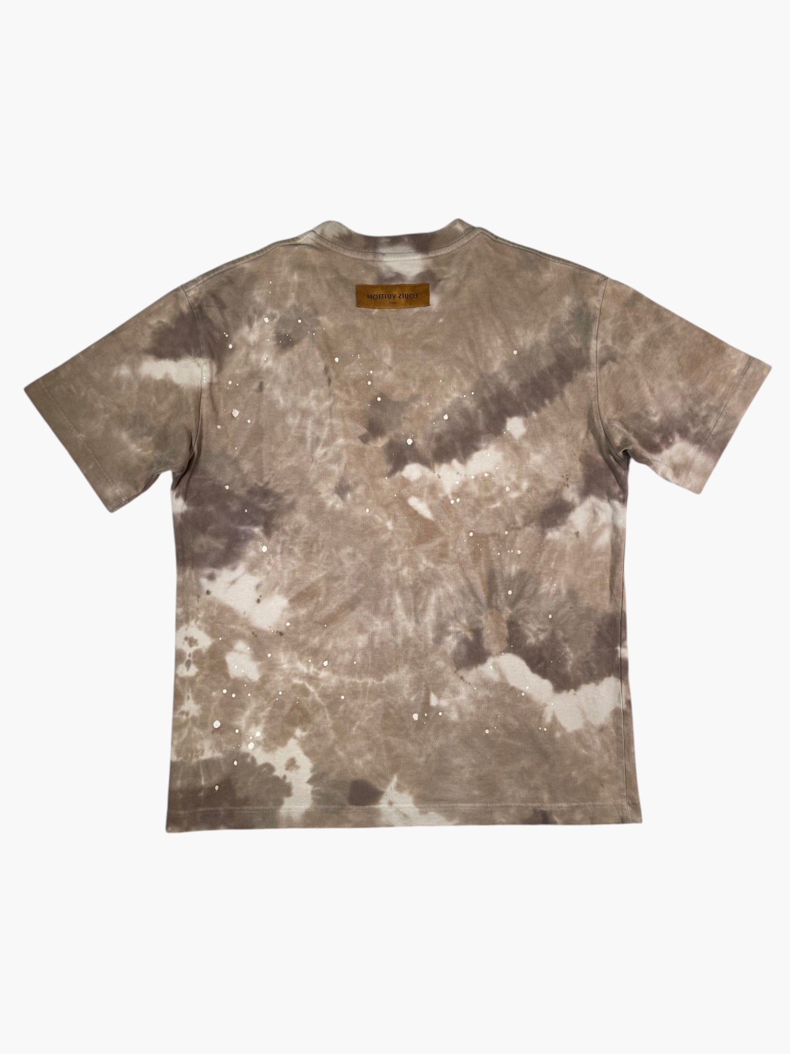 Louis Vuitton Back Neck Logo Tan Tie Dye Tee