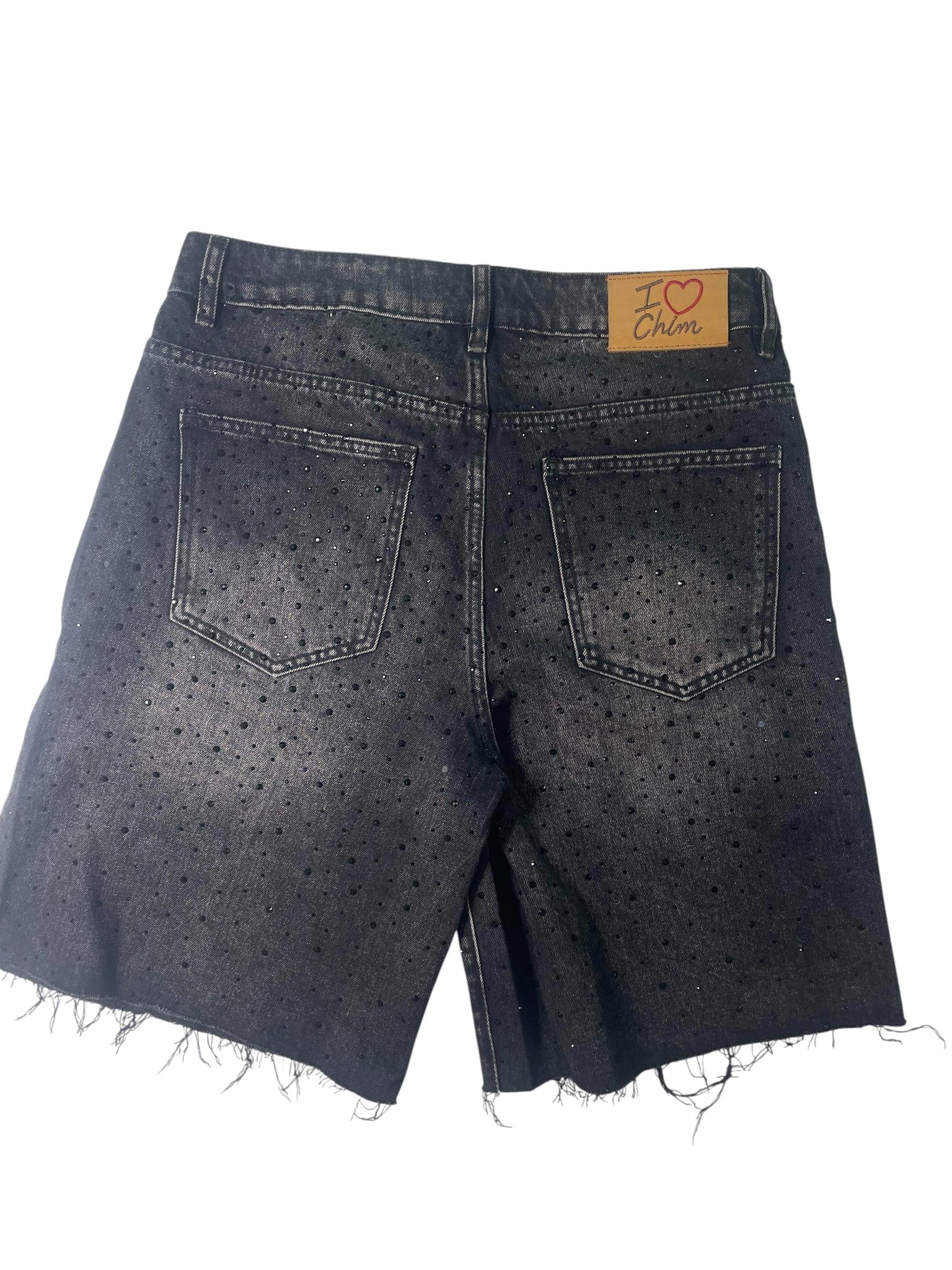 HMDD 'Rhinestone' Grey Denim Shorts