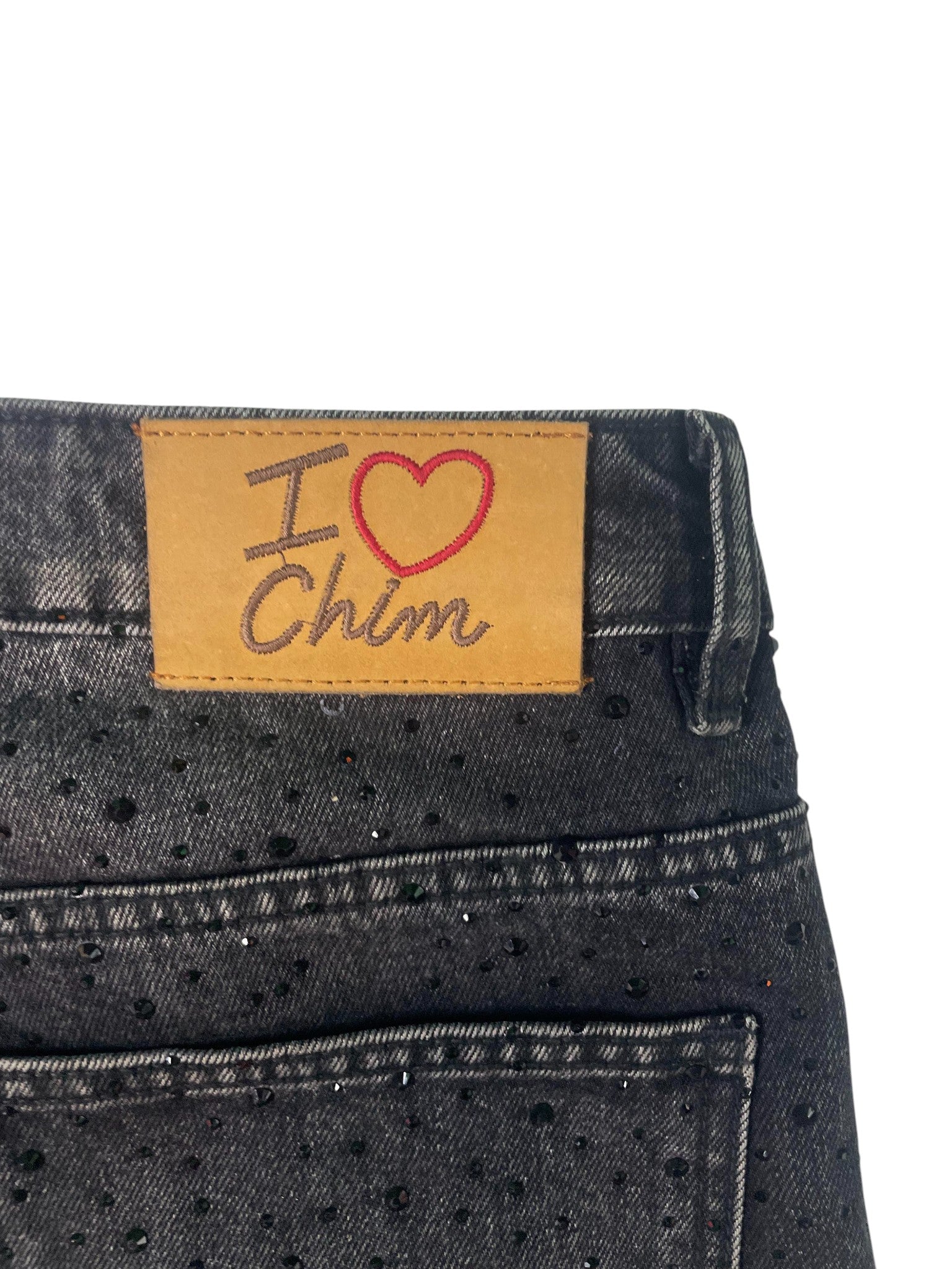 HMDD 'Rhinestone' Grey Denim Shorts