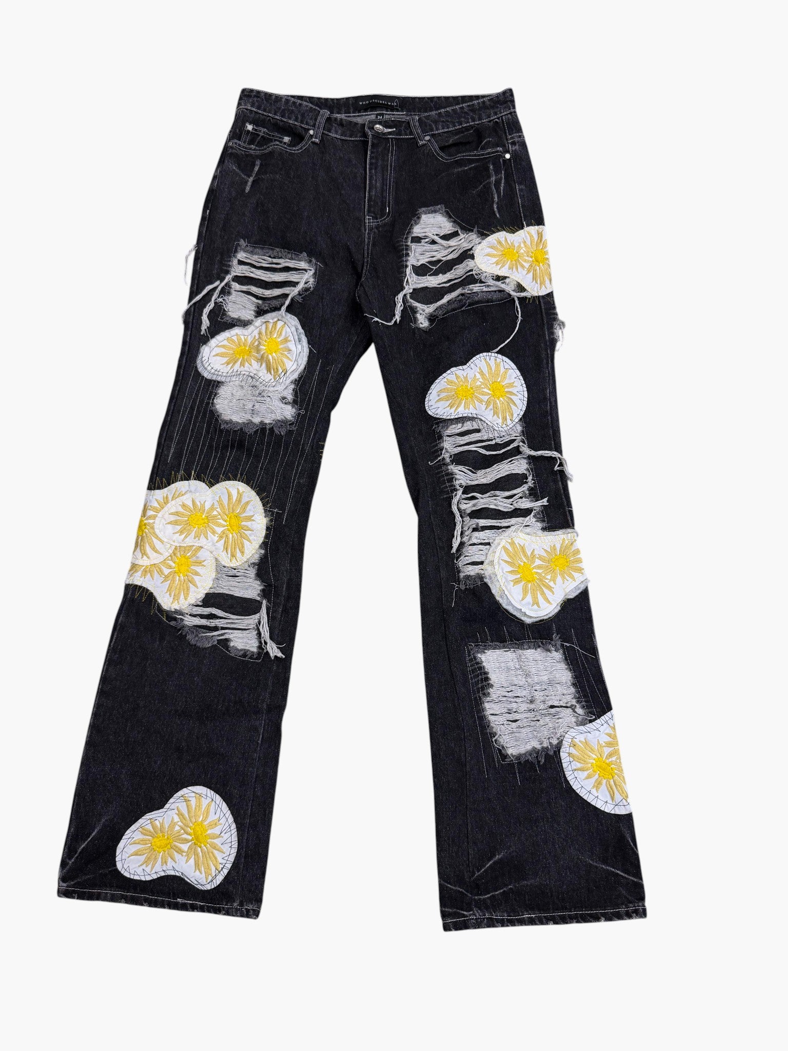 Who Decides War Sunflower Black Wash Jeans