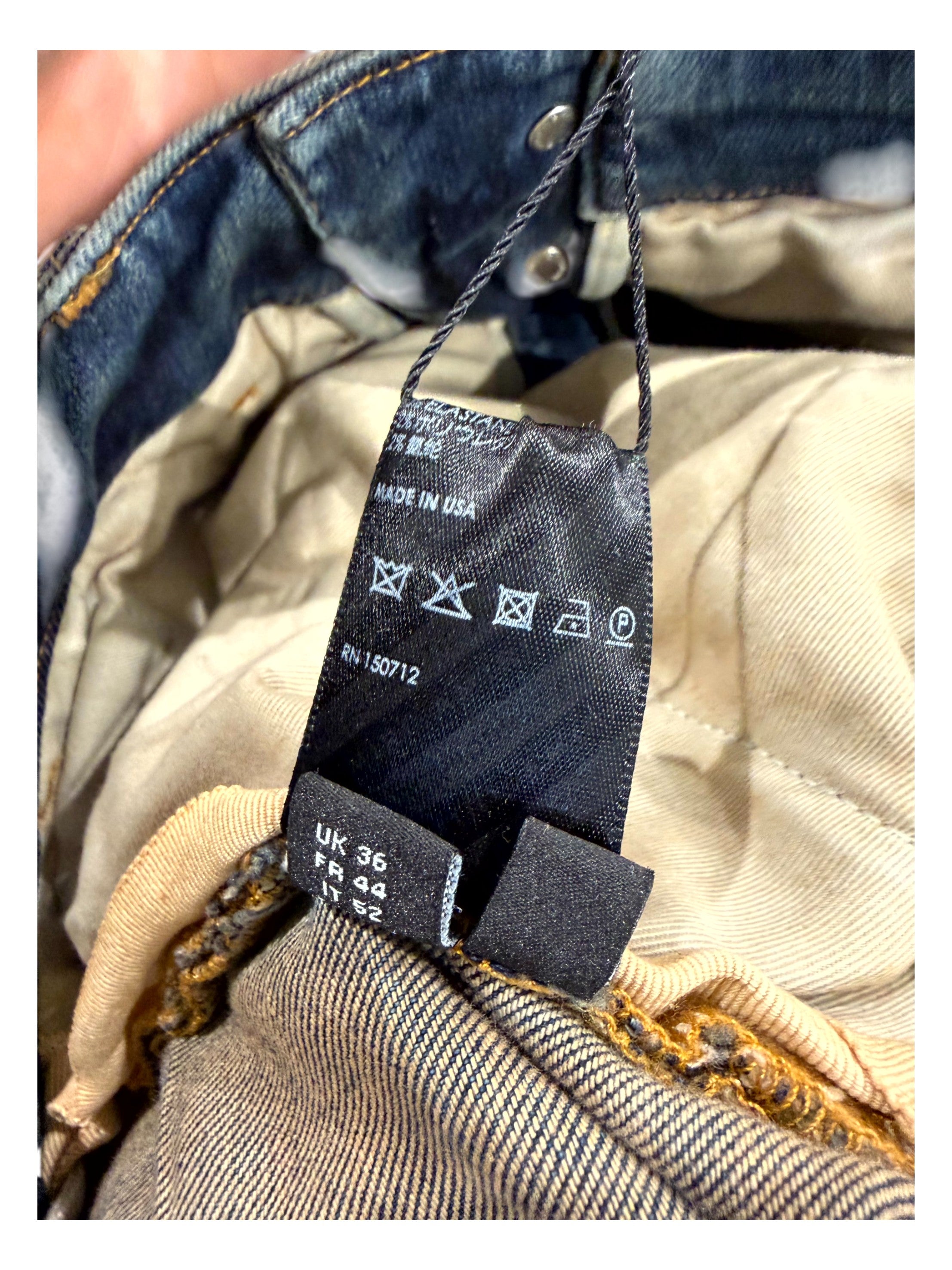 Amiri Denim Dark Wash Cargo Pants