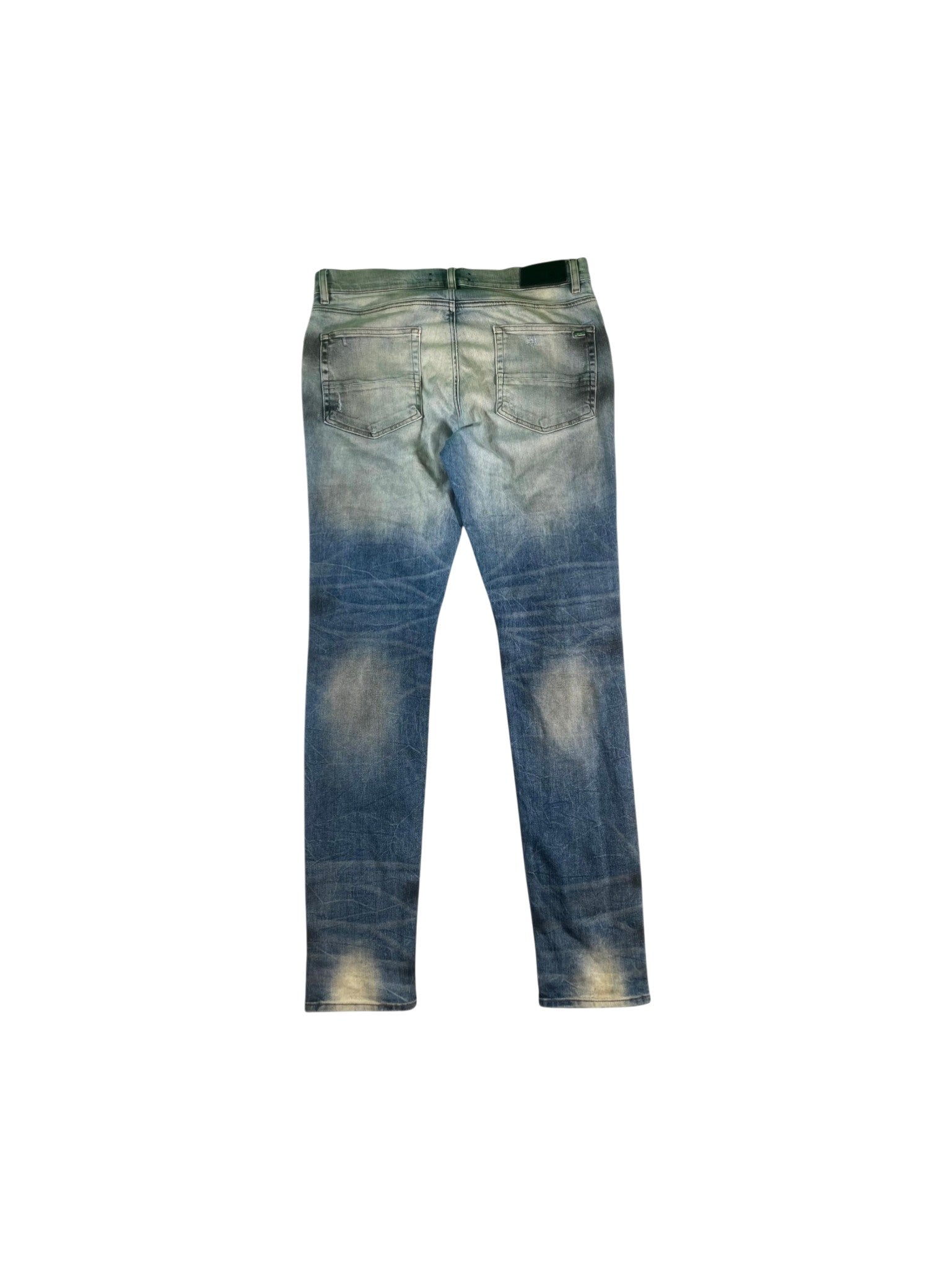 Amiri "MX1 Wool Patch" Navy, Black Wash & White Jeans