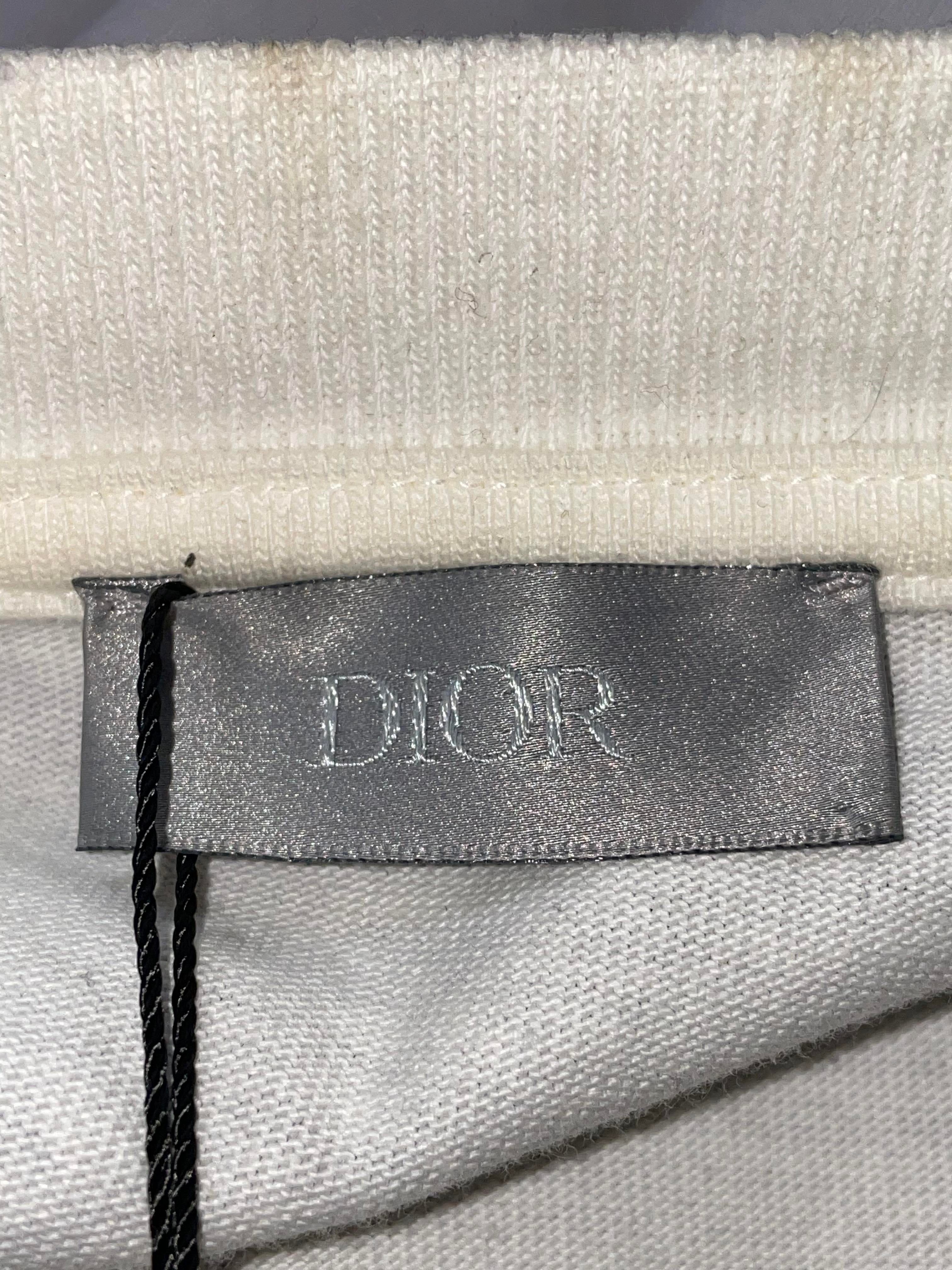 Dior Shawn Stussy Grey & White Tee