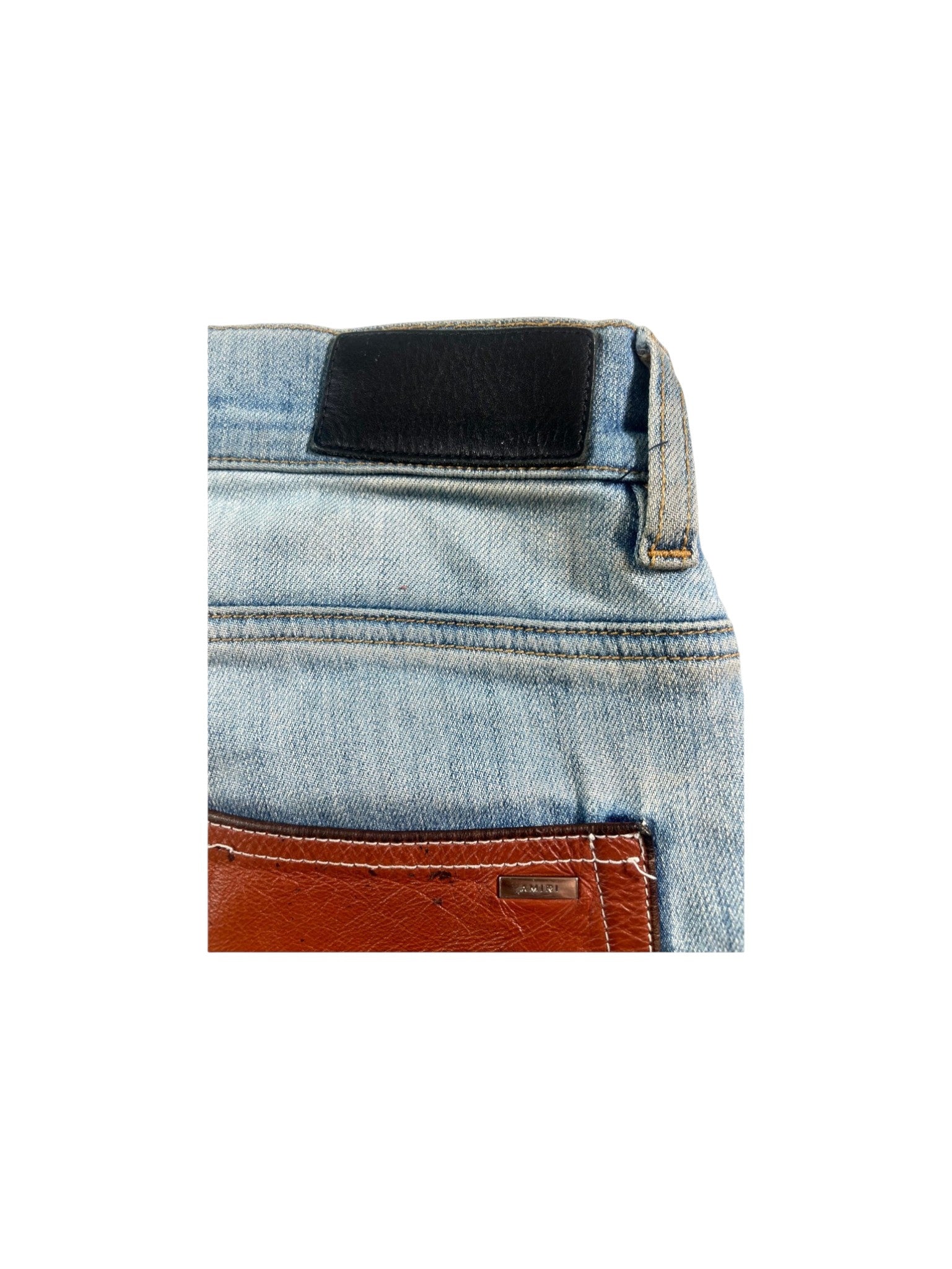 Amiri Side Logo Light Wash & Clay Jeans