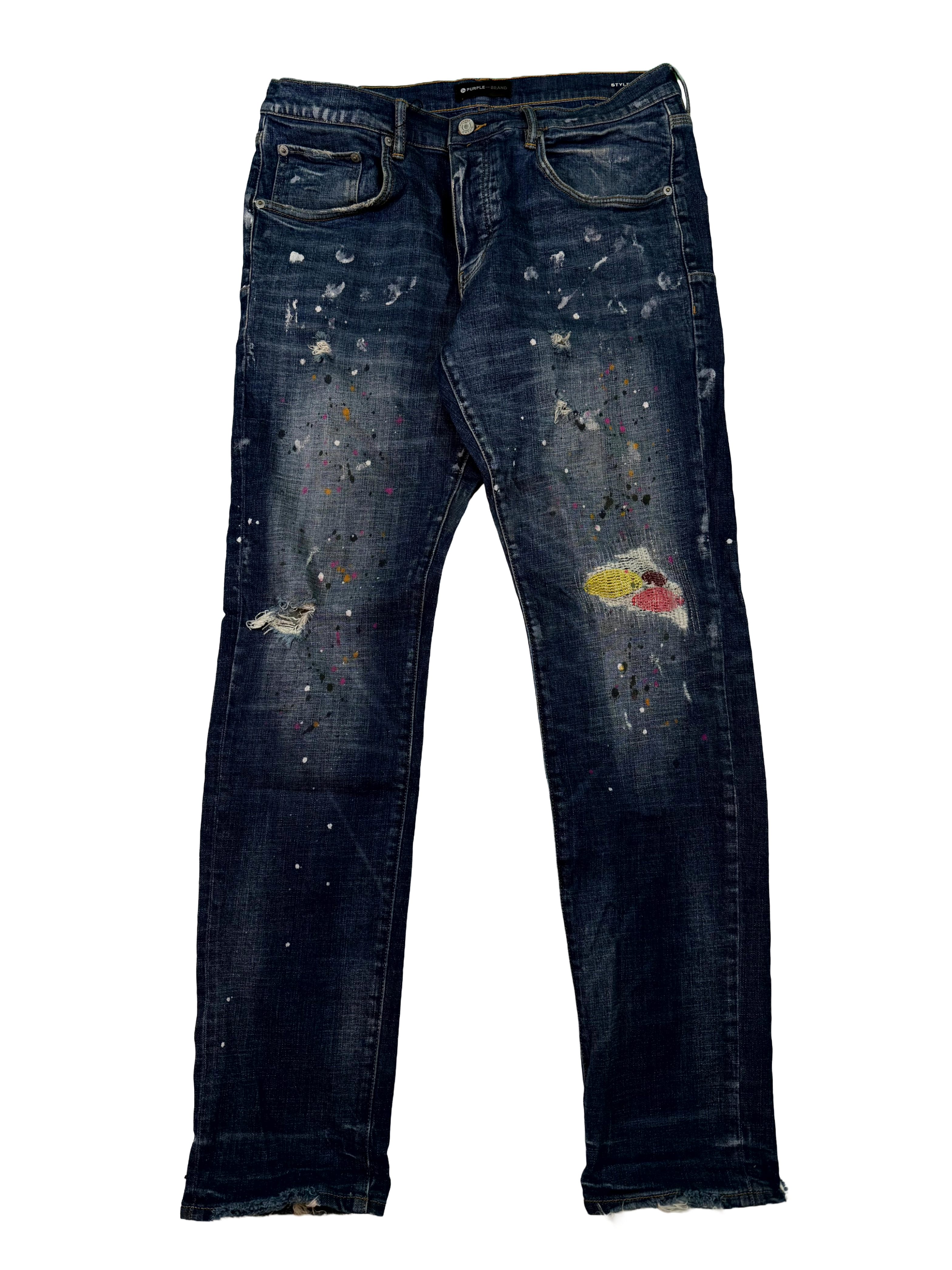Purple Brand Paint Splatter Jeans