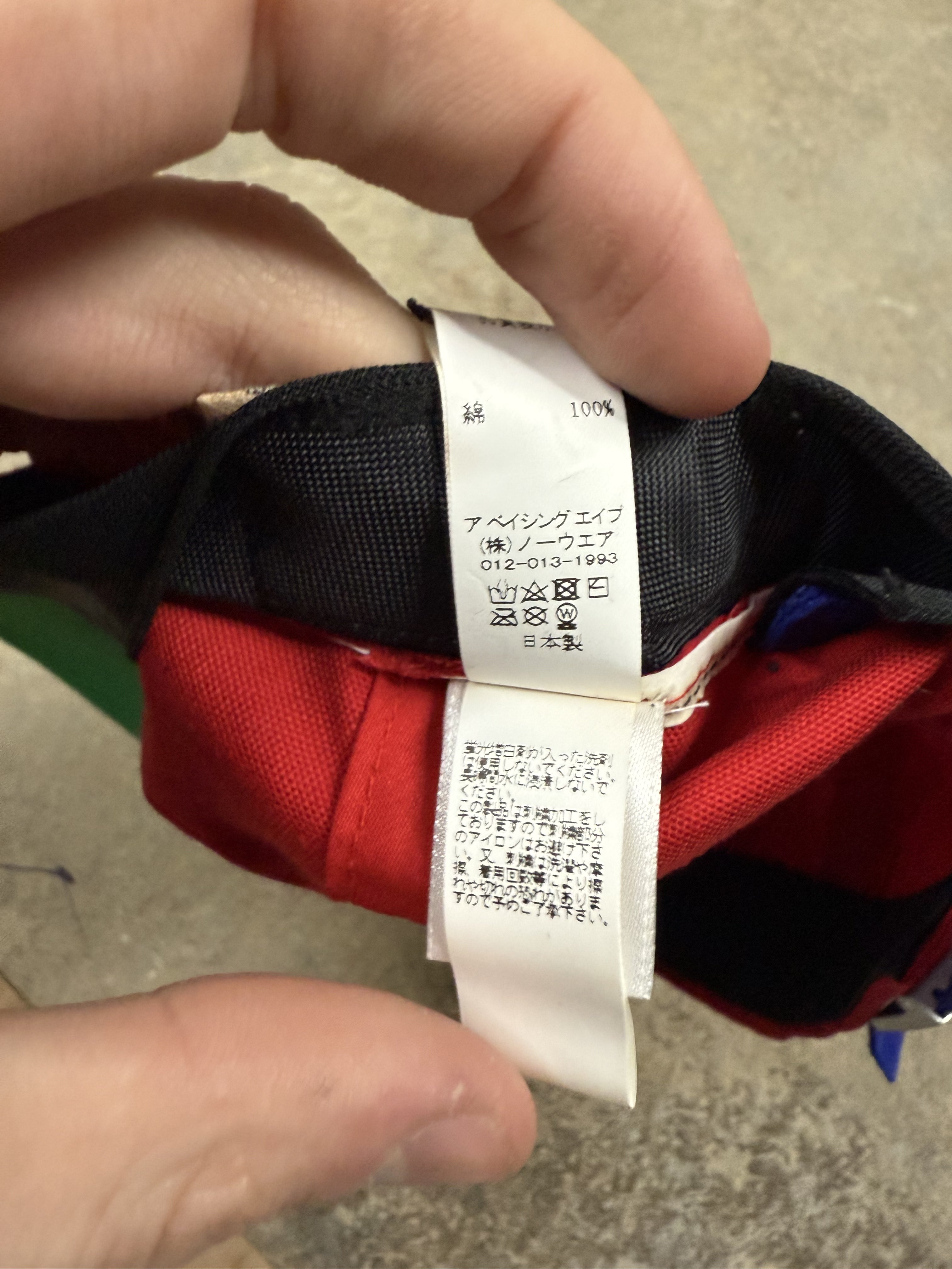 BAPE 6 Panel Cap Blue Red Used OS