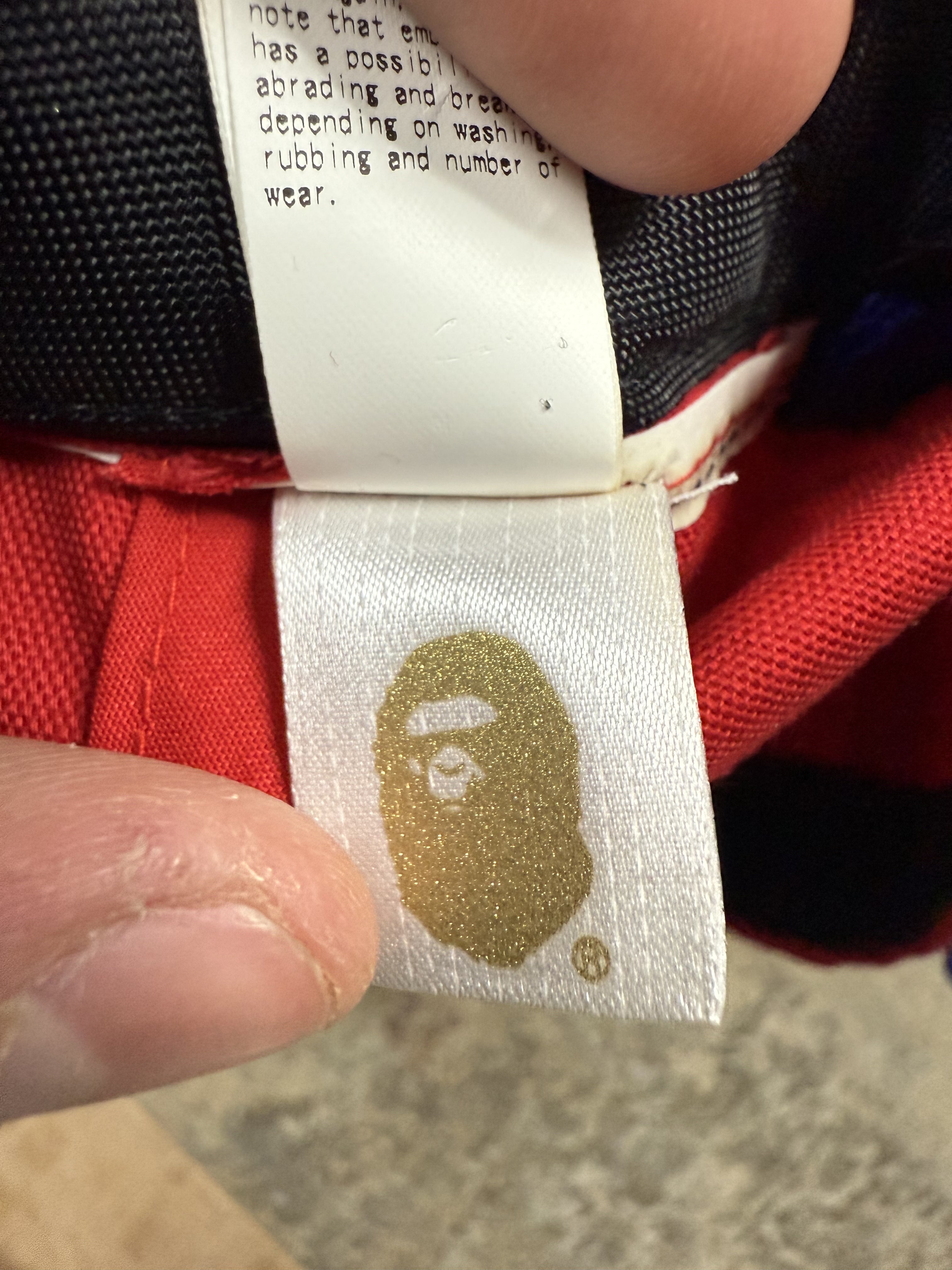 BAPE 6 Panel Cap Blue Red Used OS