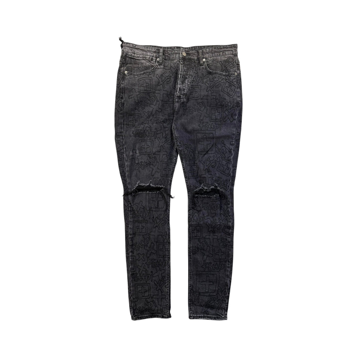 Ksubi Embroidered Monogram Black Wash Jeans