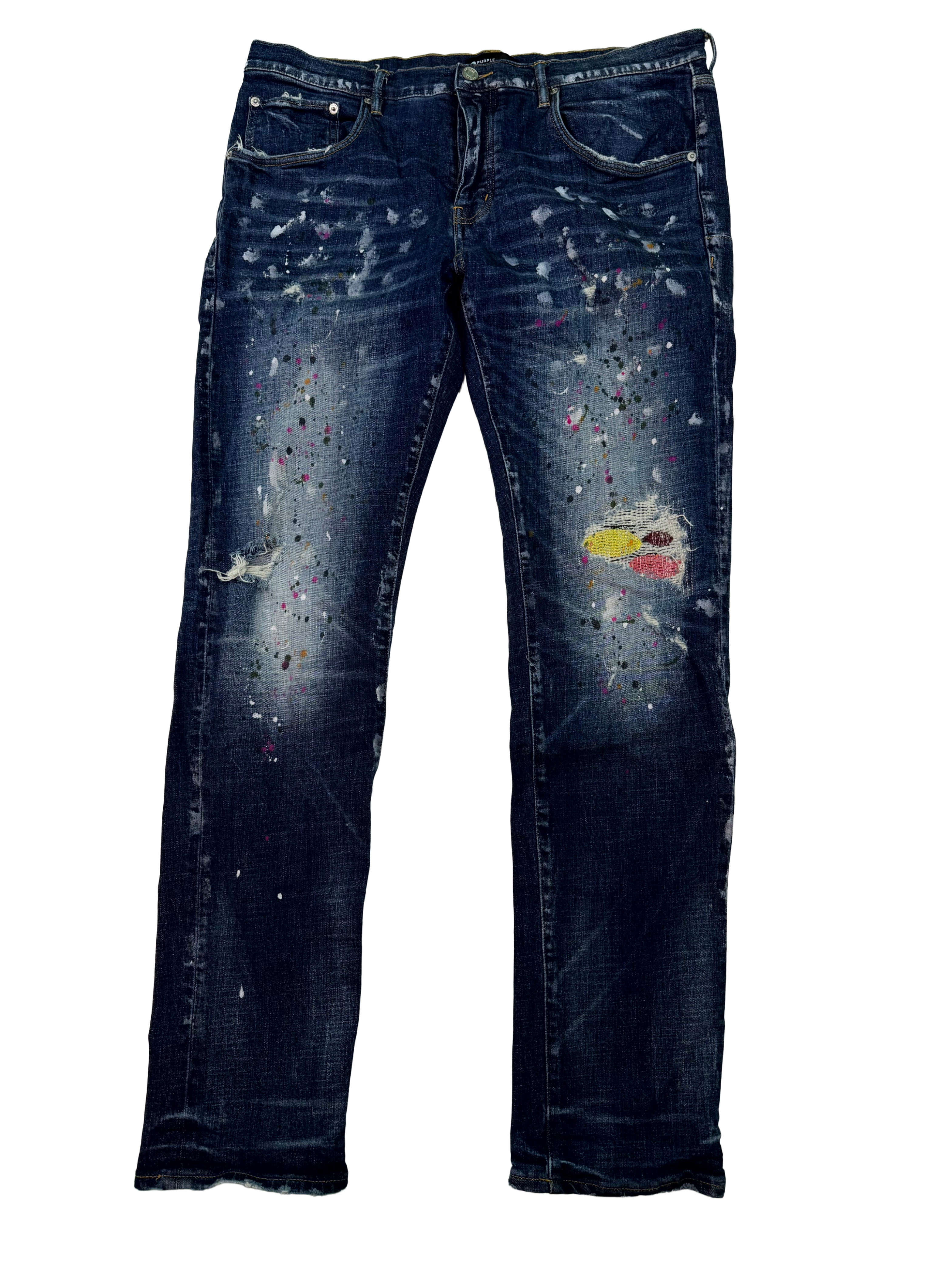 Purple Splatter Dark Wash Jeans