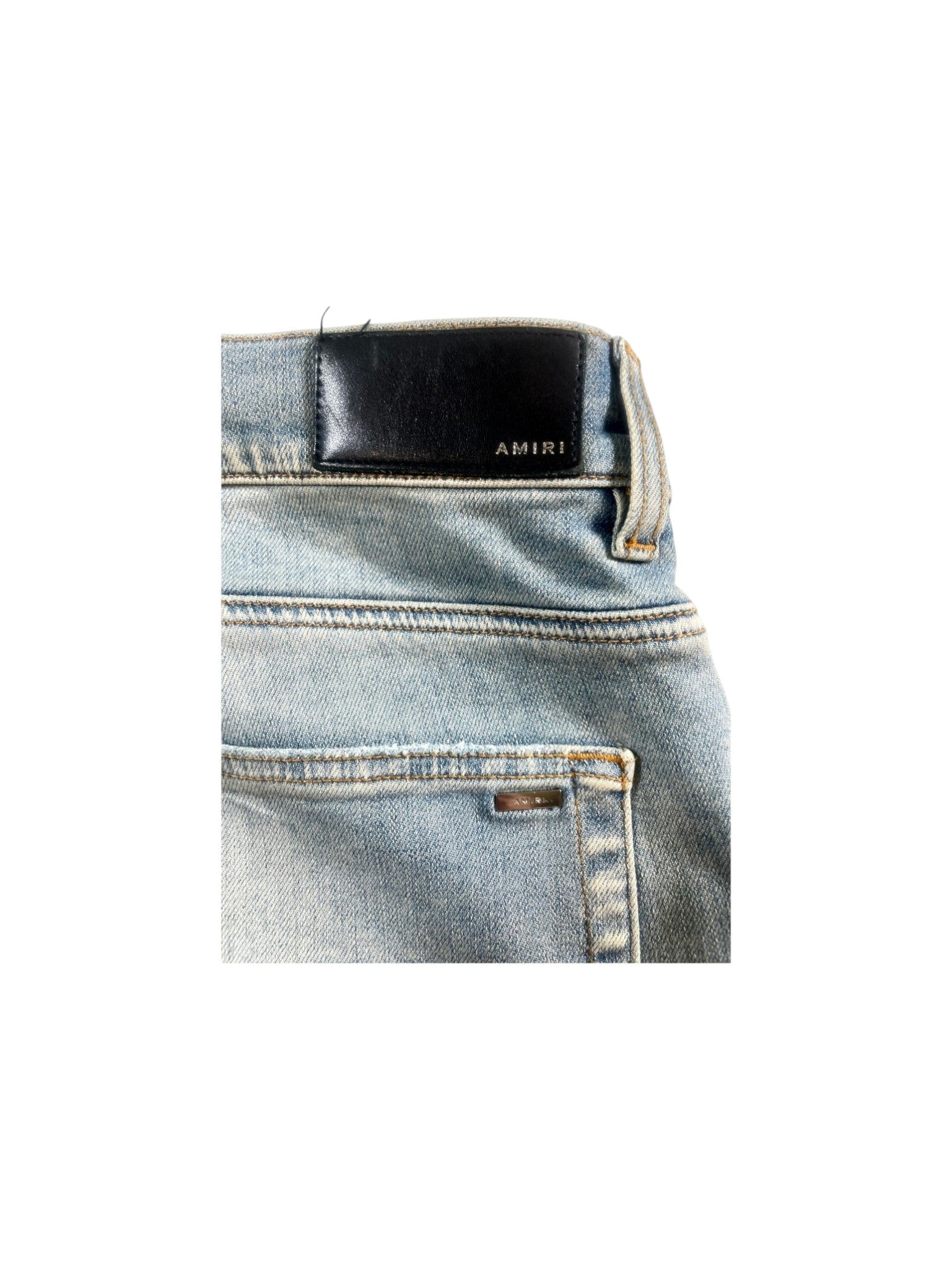 Amri Paisley Patch Light Wash, Brown & Olive Jeans