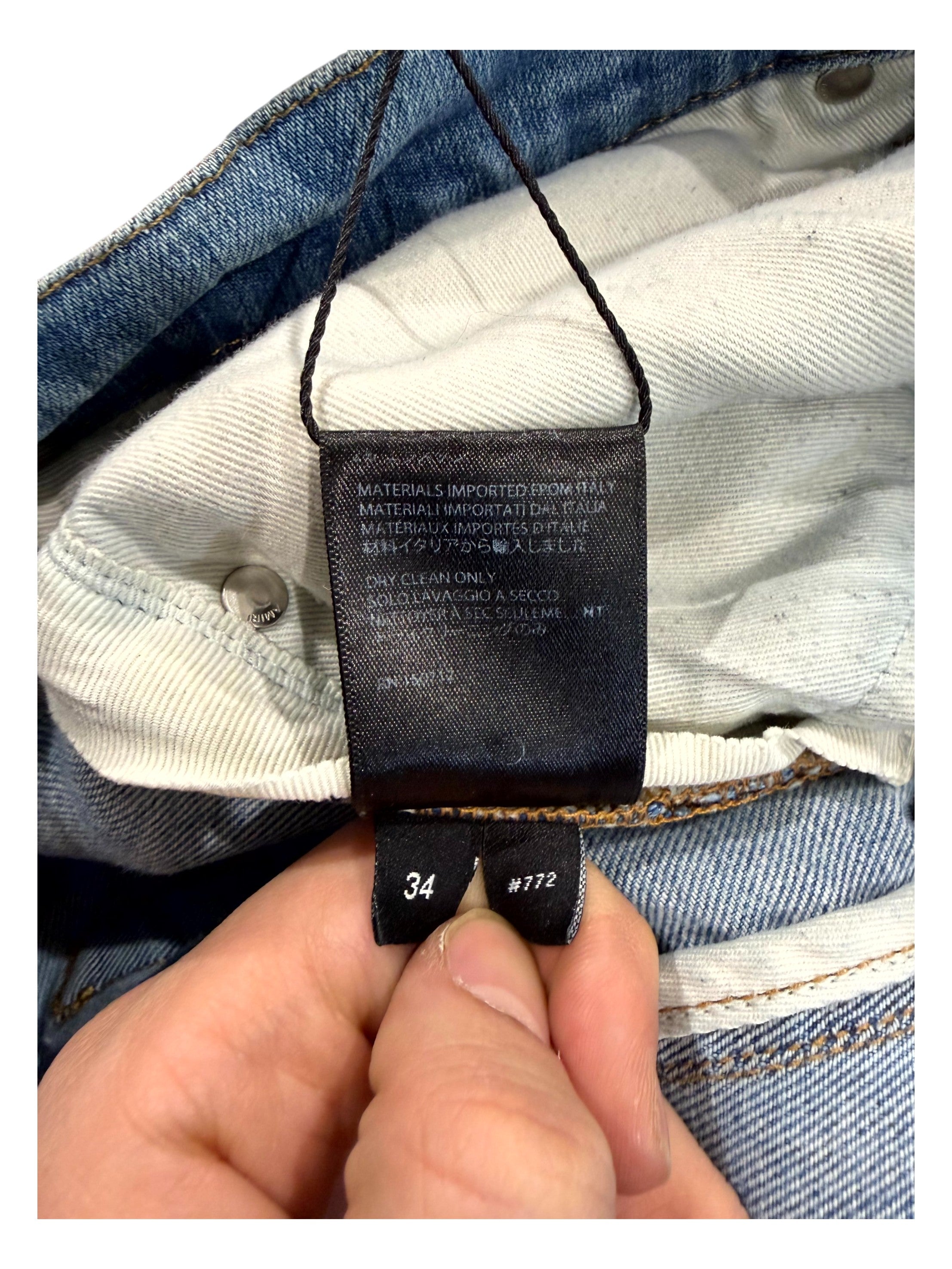 Amiri Mx1 Camo Patch Light Wash Jeans